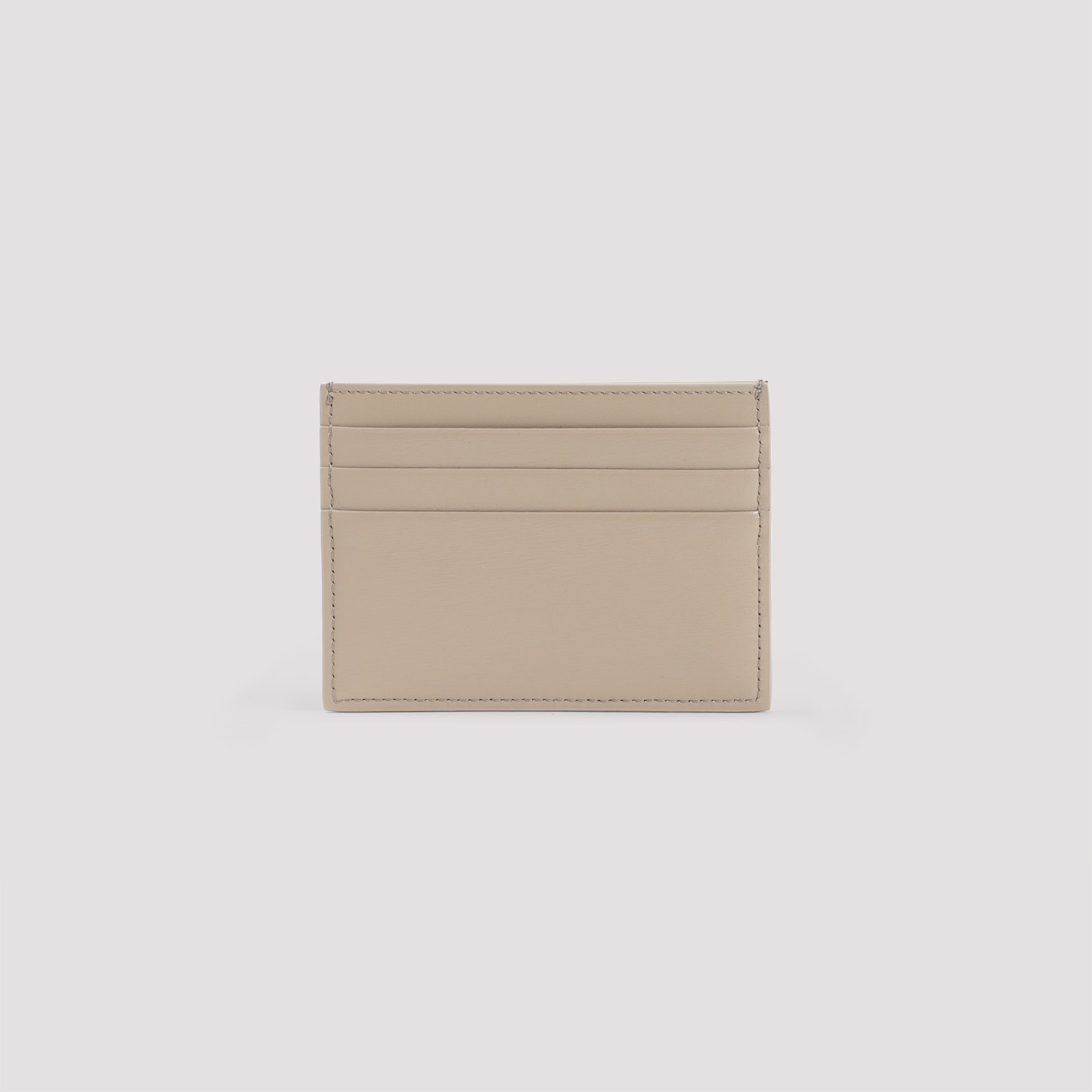Beige Calfskin Card Holder with Triomphe Logo