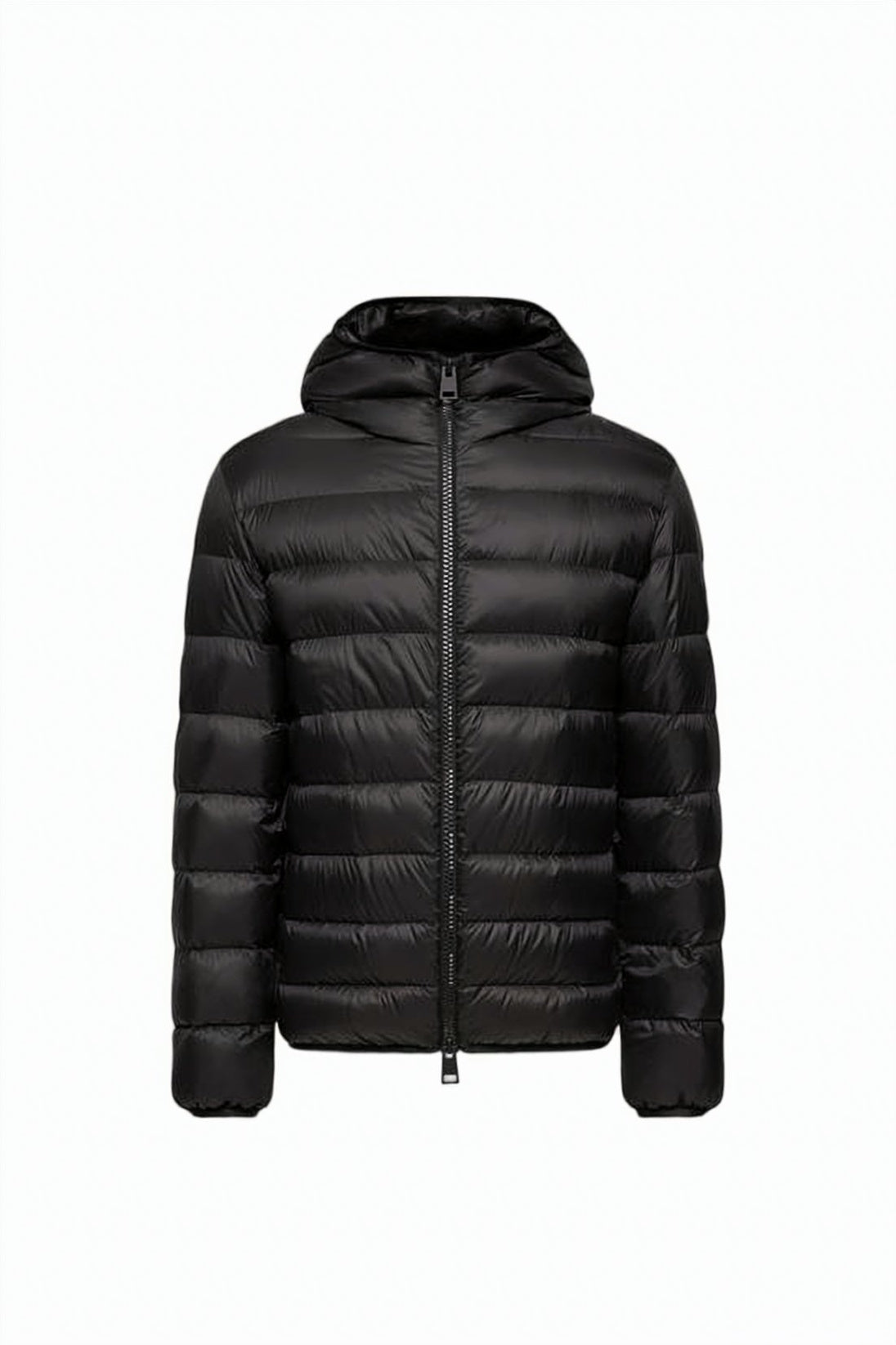 Hooded Padded Jacket with Horizontal Quilting