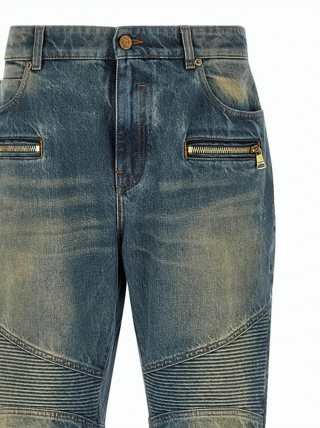 Distressed Blue Denim Pants