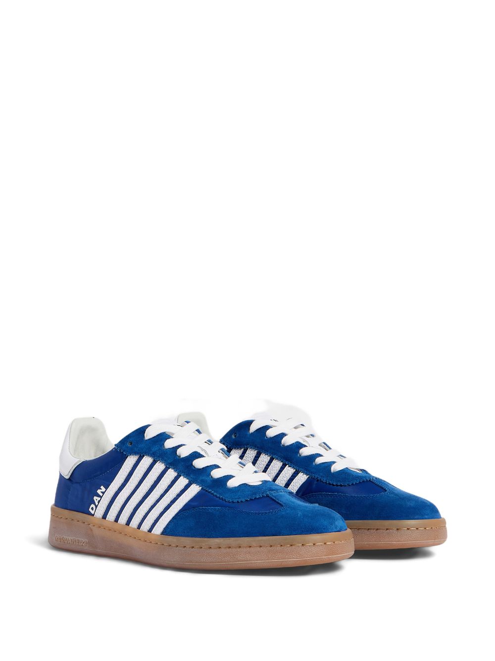 Low-Top Sneakers With Blue Silk