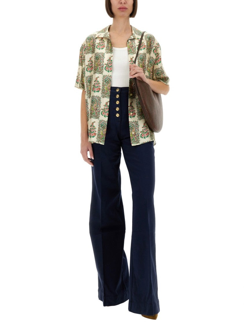 Paisley And Floral Print Silk Shirt