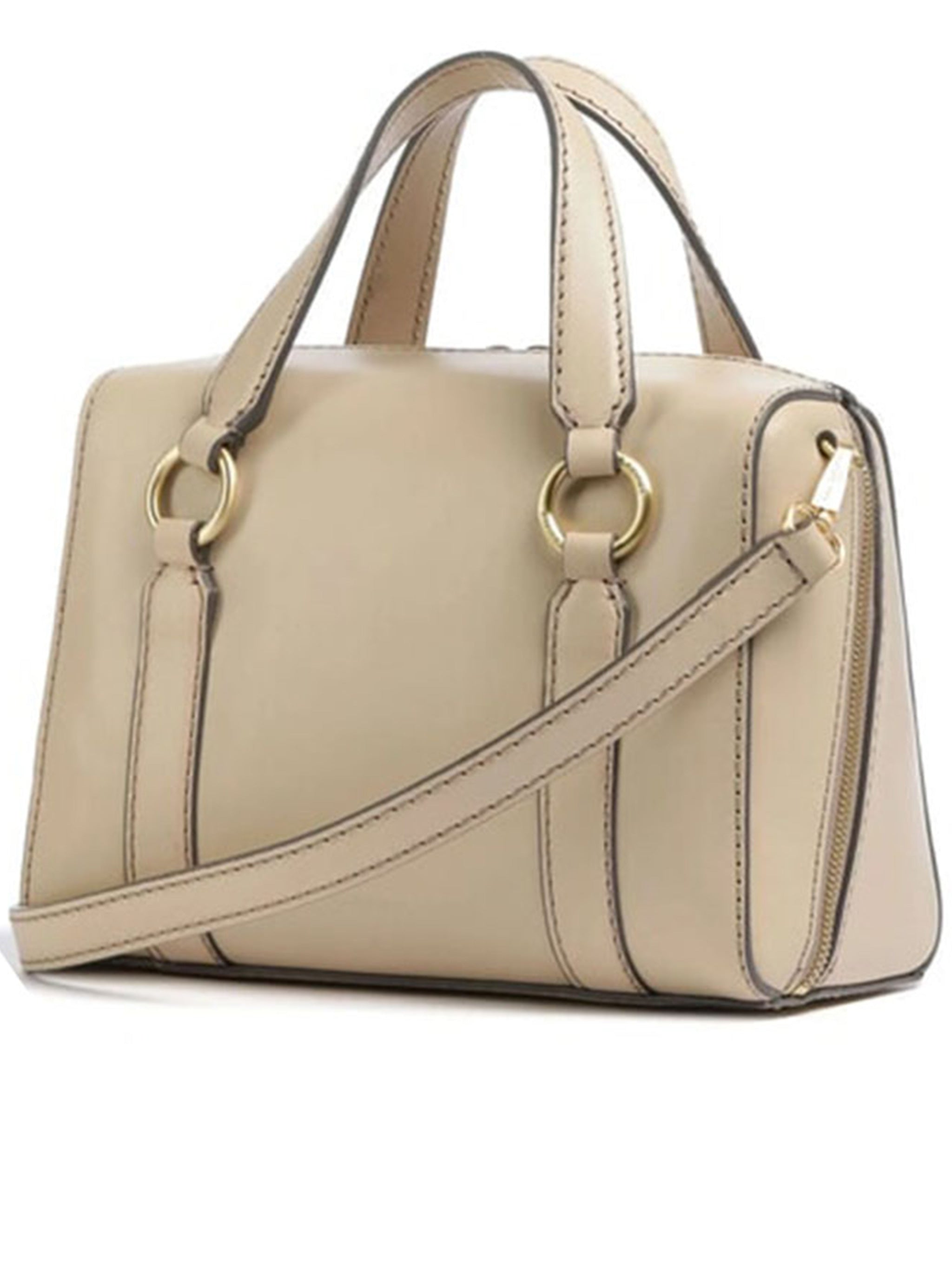 Neutral Handbag W/Shoulder Structured Leather Handbag