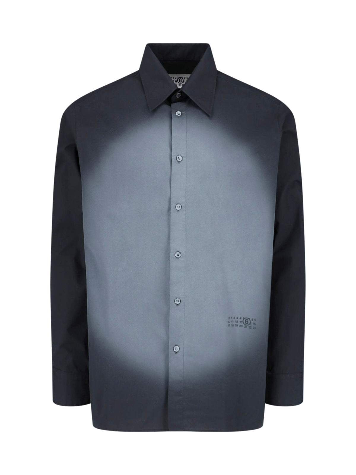 Black Spray Print Cotton Logo Shirt