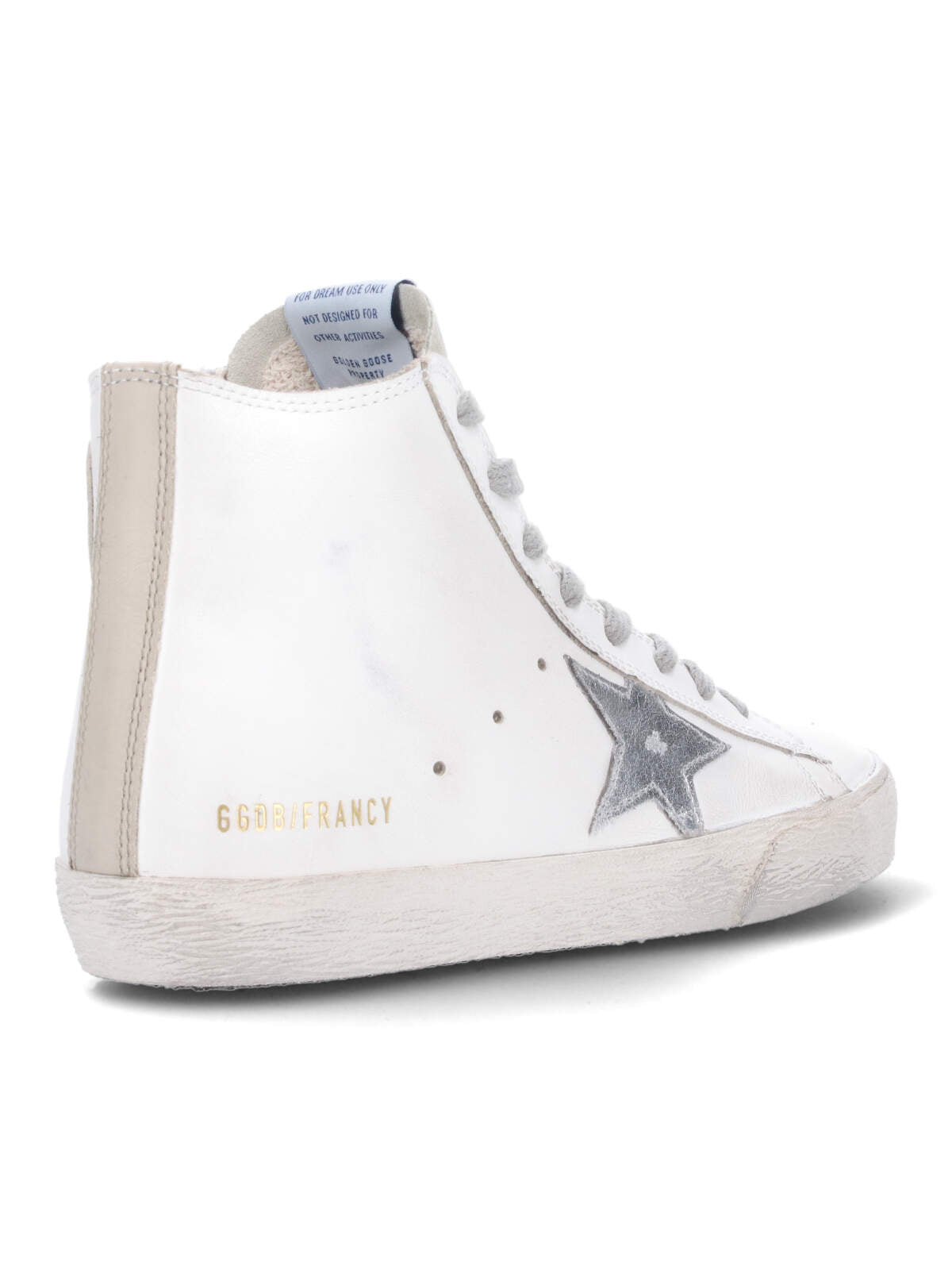 White Francy Distressed Calf Leather Sneakers
