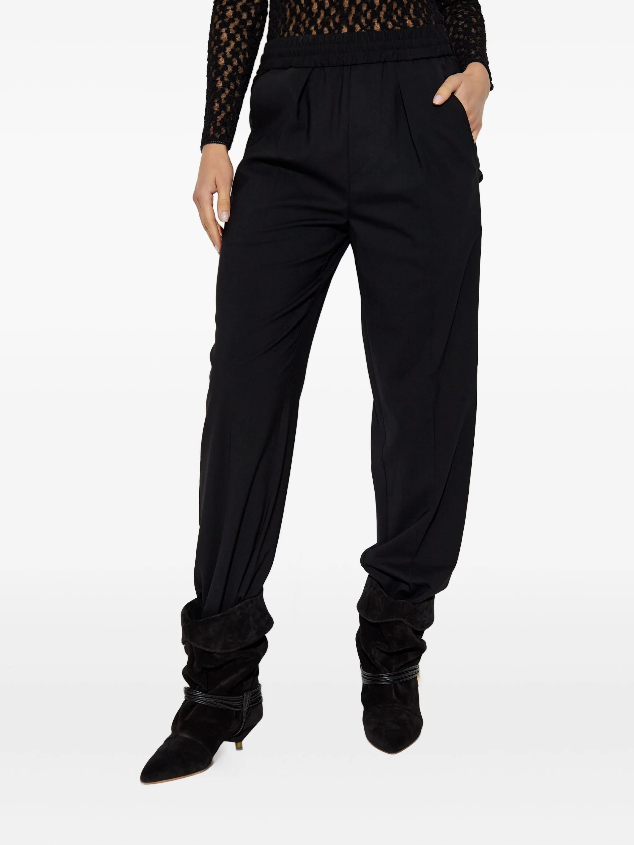 Black Loretta Relaxed Tapered Pants