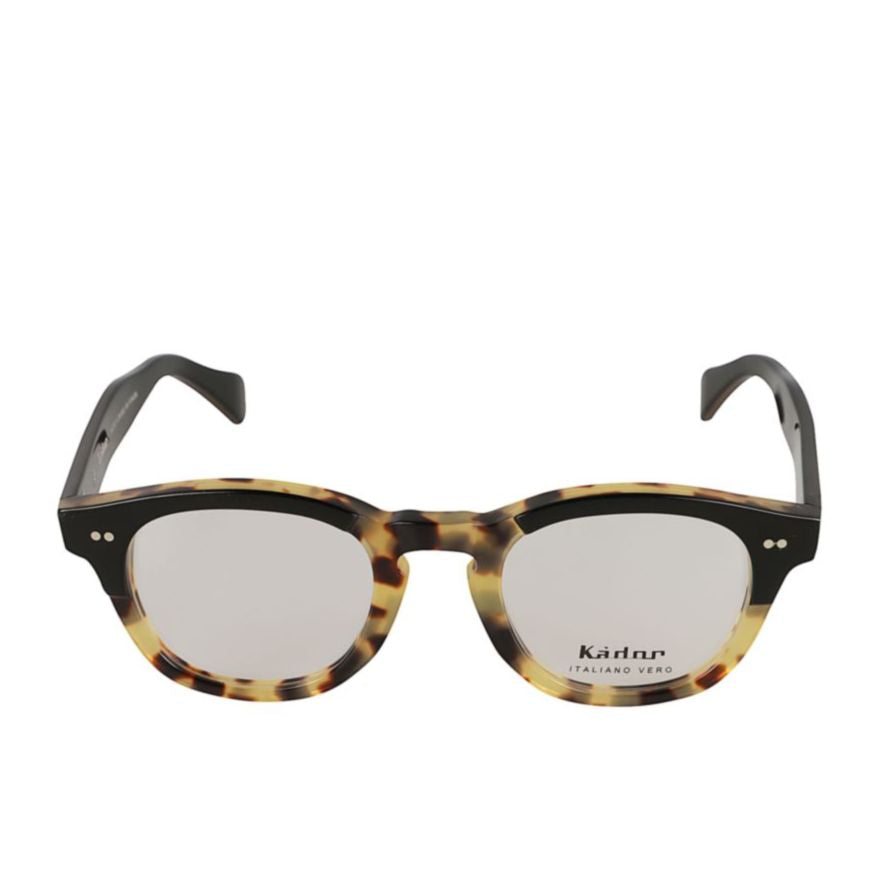 Boston/N Rounded Tortoiseshell Frame Eyeglasses with Metallic Accents