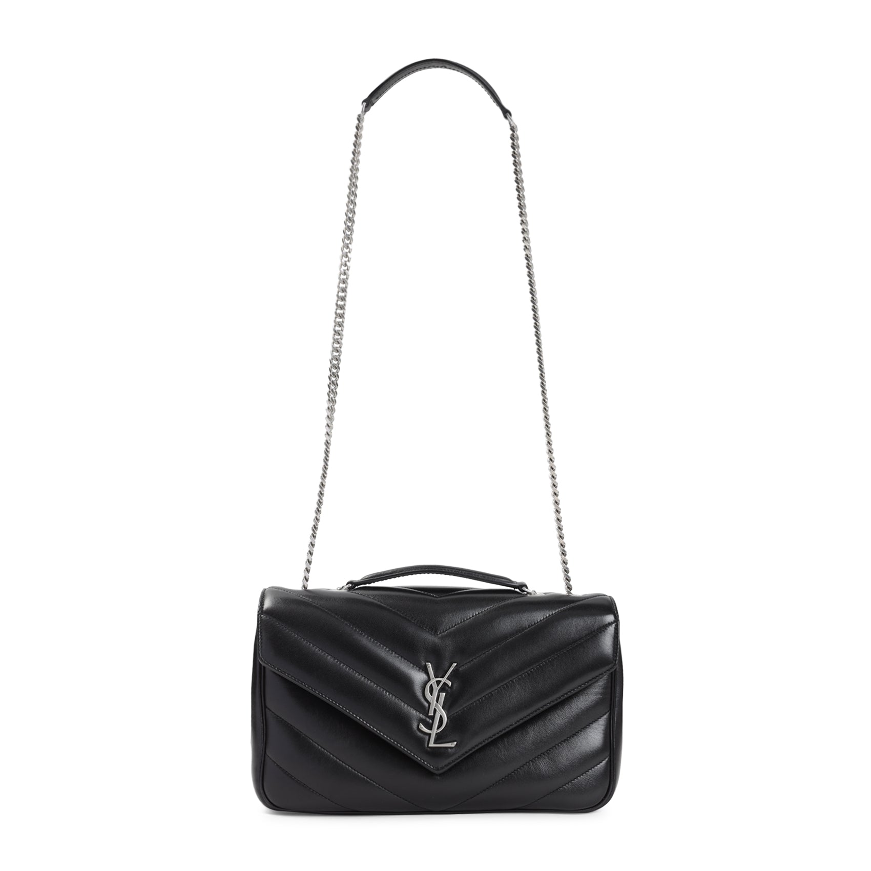 Matelassé Black Lamb Leather Shoulder Bag