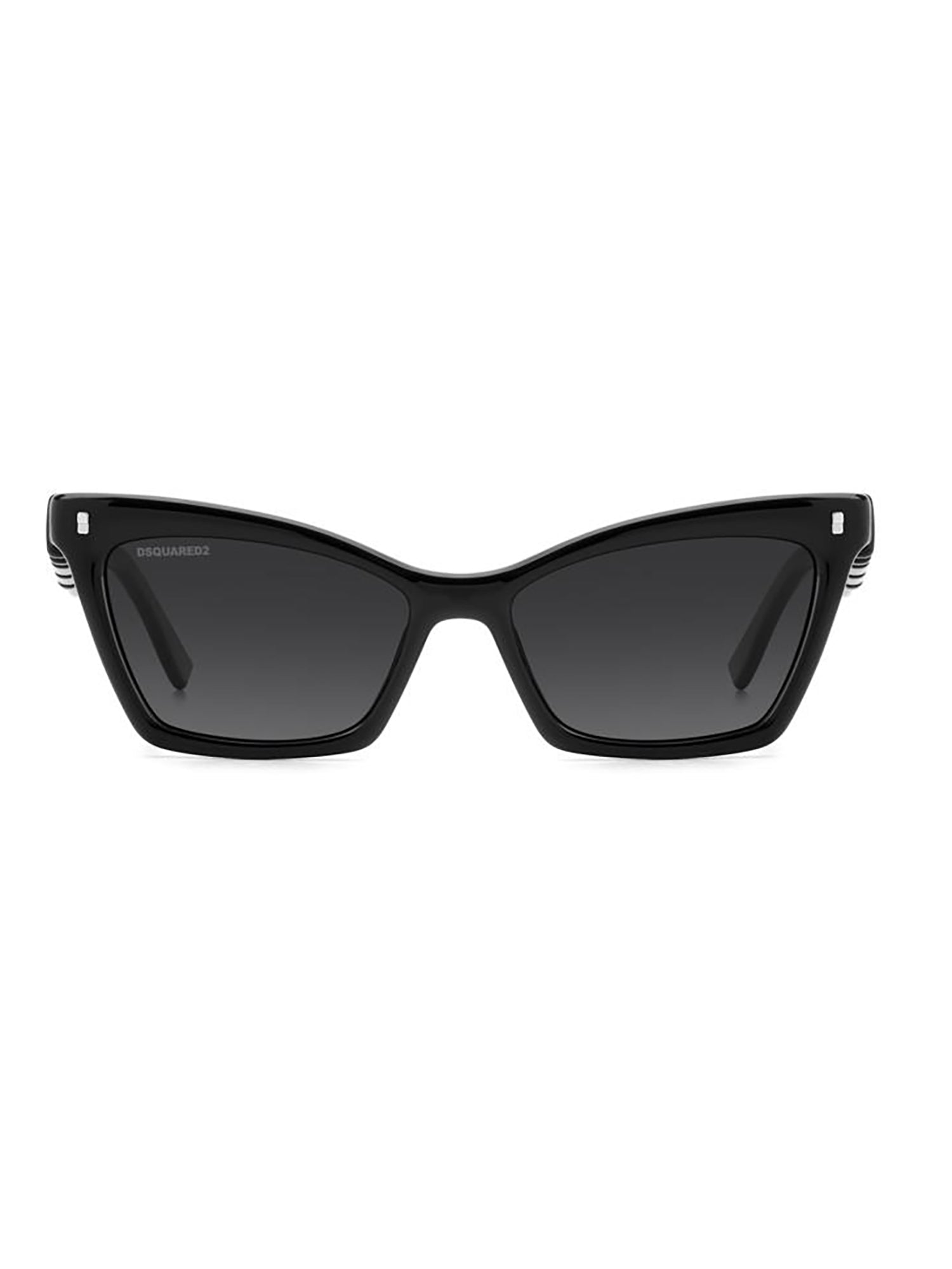 Cat-Eye Black Sunglasses With Unique Textured Temples
