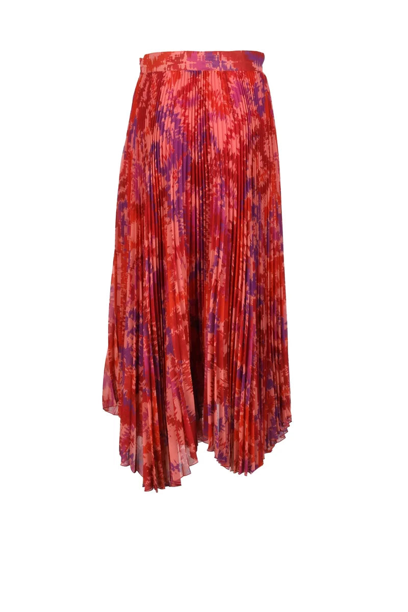 Pleated Skirt - Orange/Red