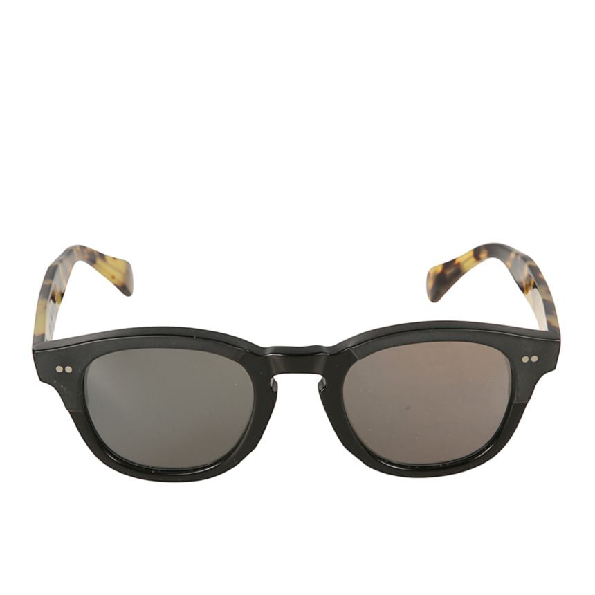 Boston/N Classic Round Frame Sunglasses with Tortoiseshell Arms