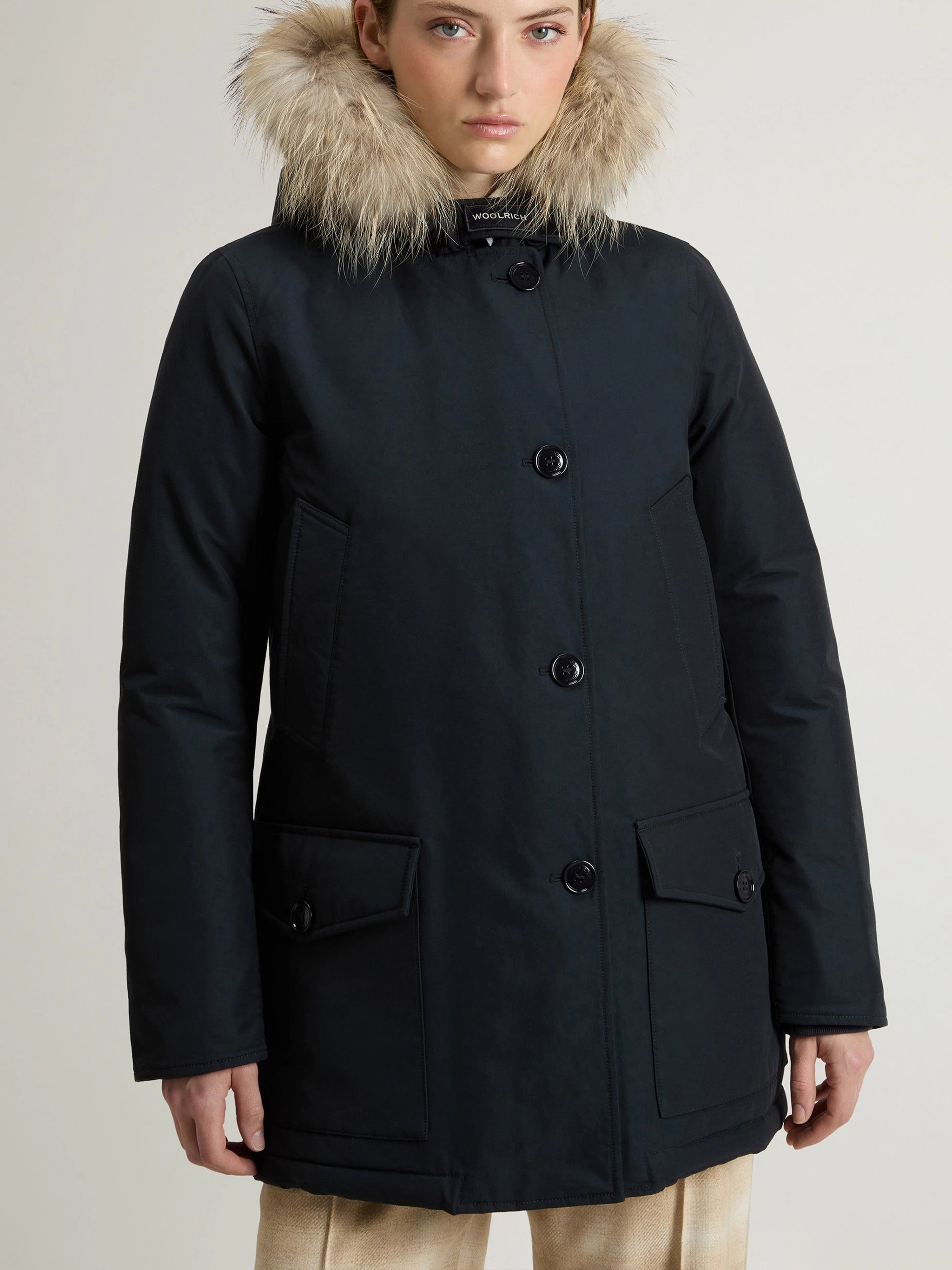 Black Arctic Detachable Fur Down Parka