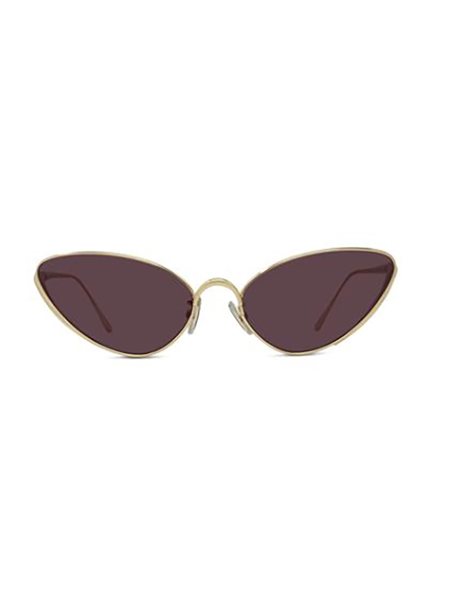 Metallic Gold Cat-Eye Sunglasses with Elongated Lenses
