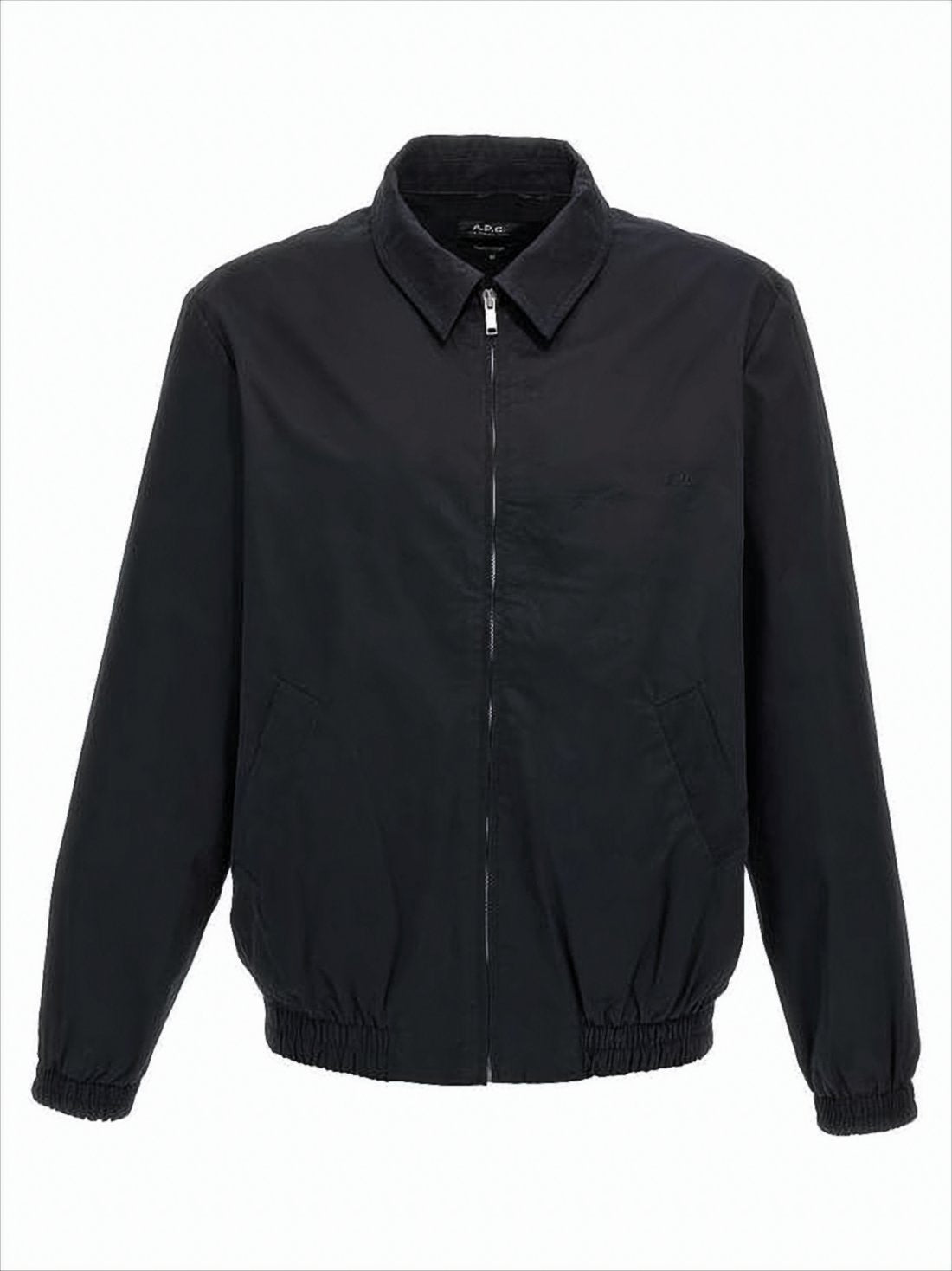 Black Cotton Jacket with Structured Silhouette