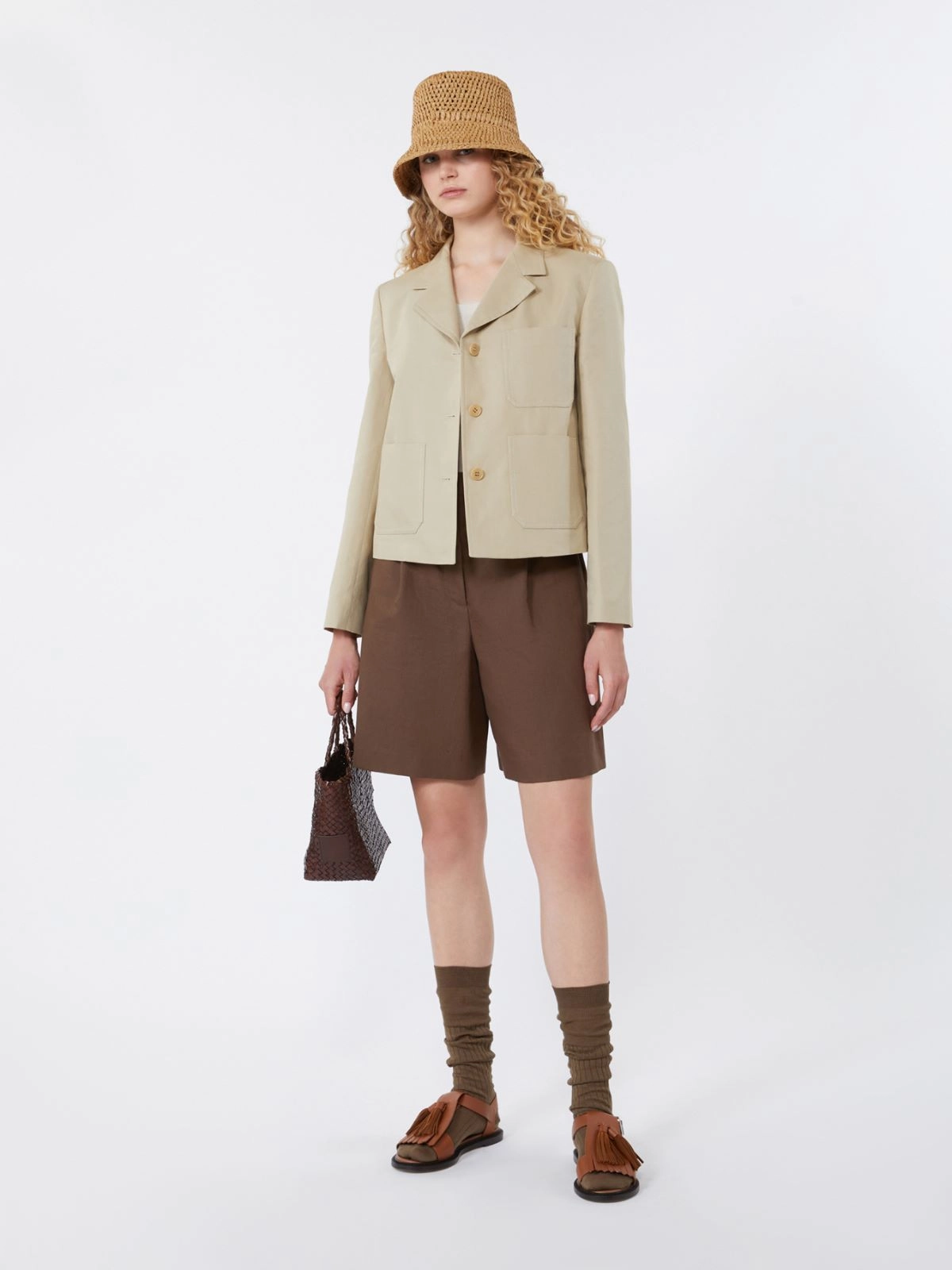 High-Waisted Tailored Shorts with Flared Leg