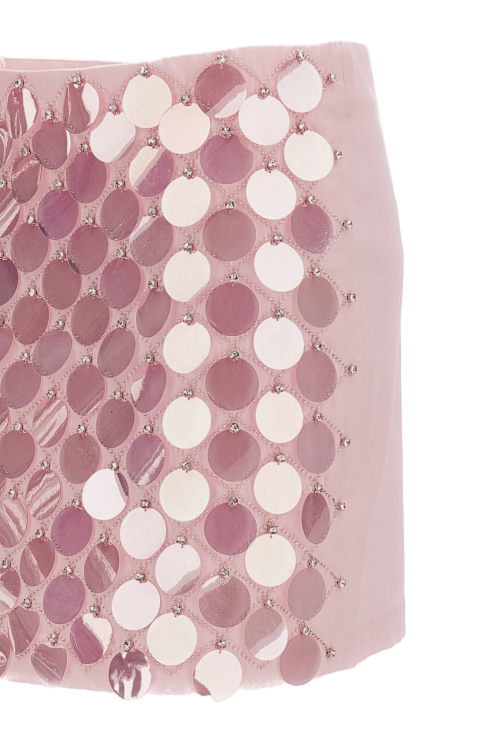 Rhinestone And Macro Sequin Mini Skirt