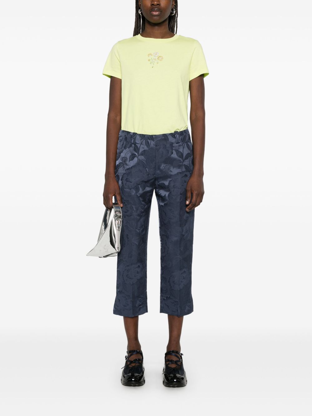 Cropped Indigo Blue Trousers