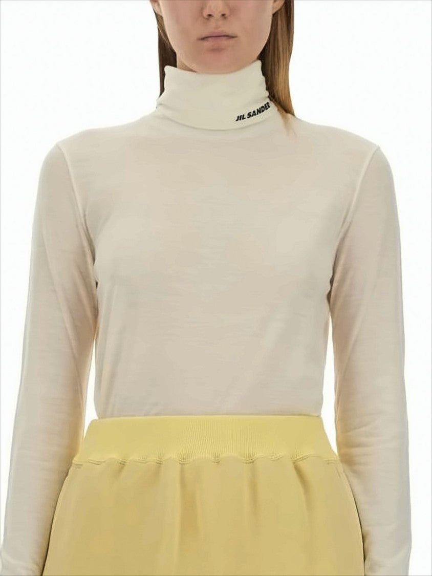Fitted Turtleneck Top with High Neckline