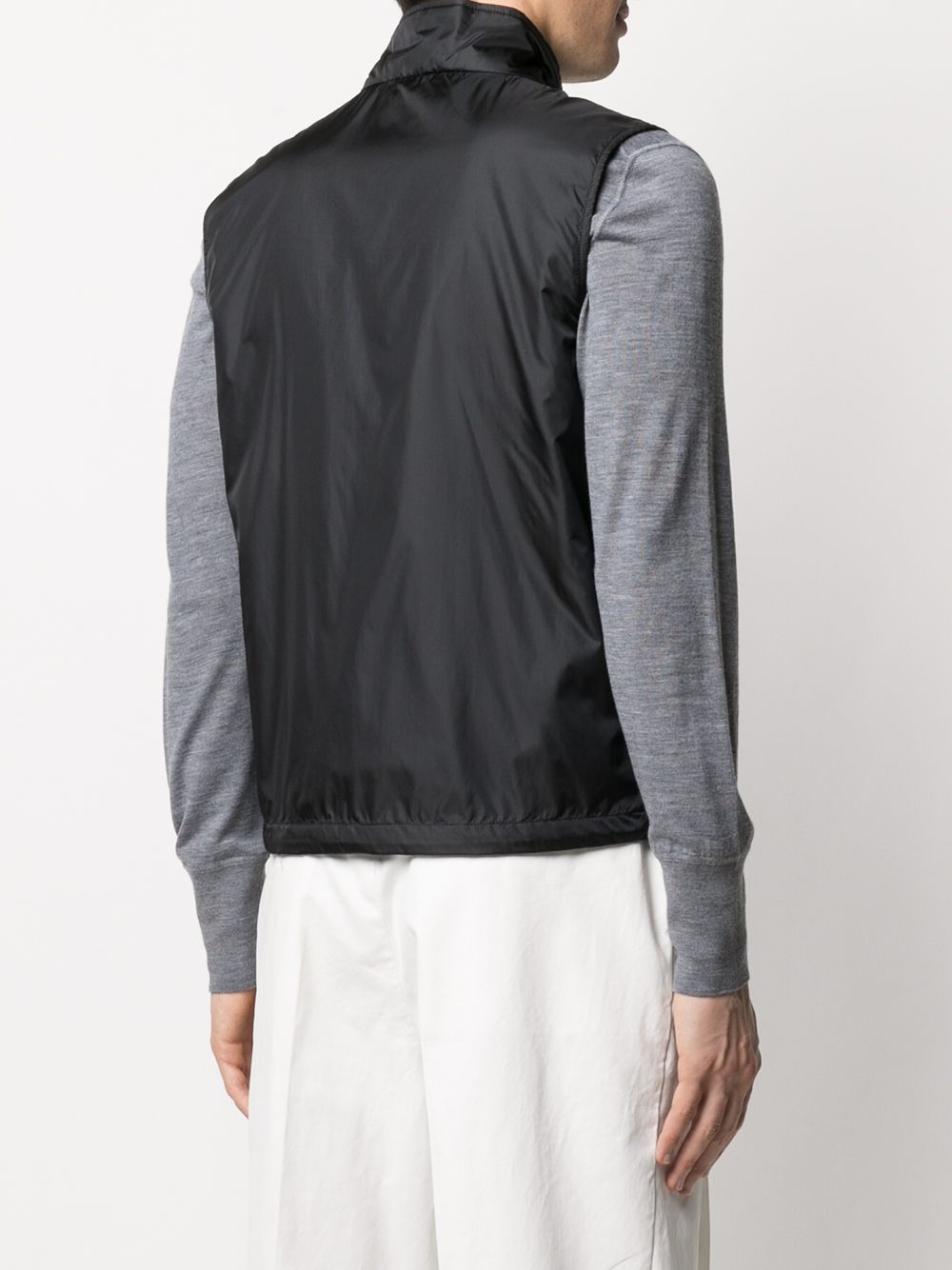 Sleek Sleeveless Jacket With High Collar