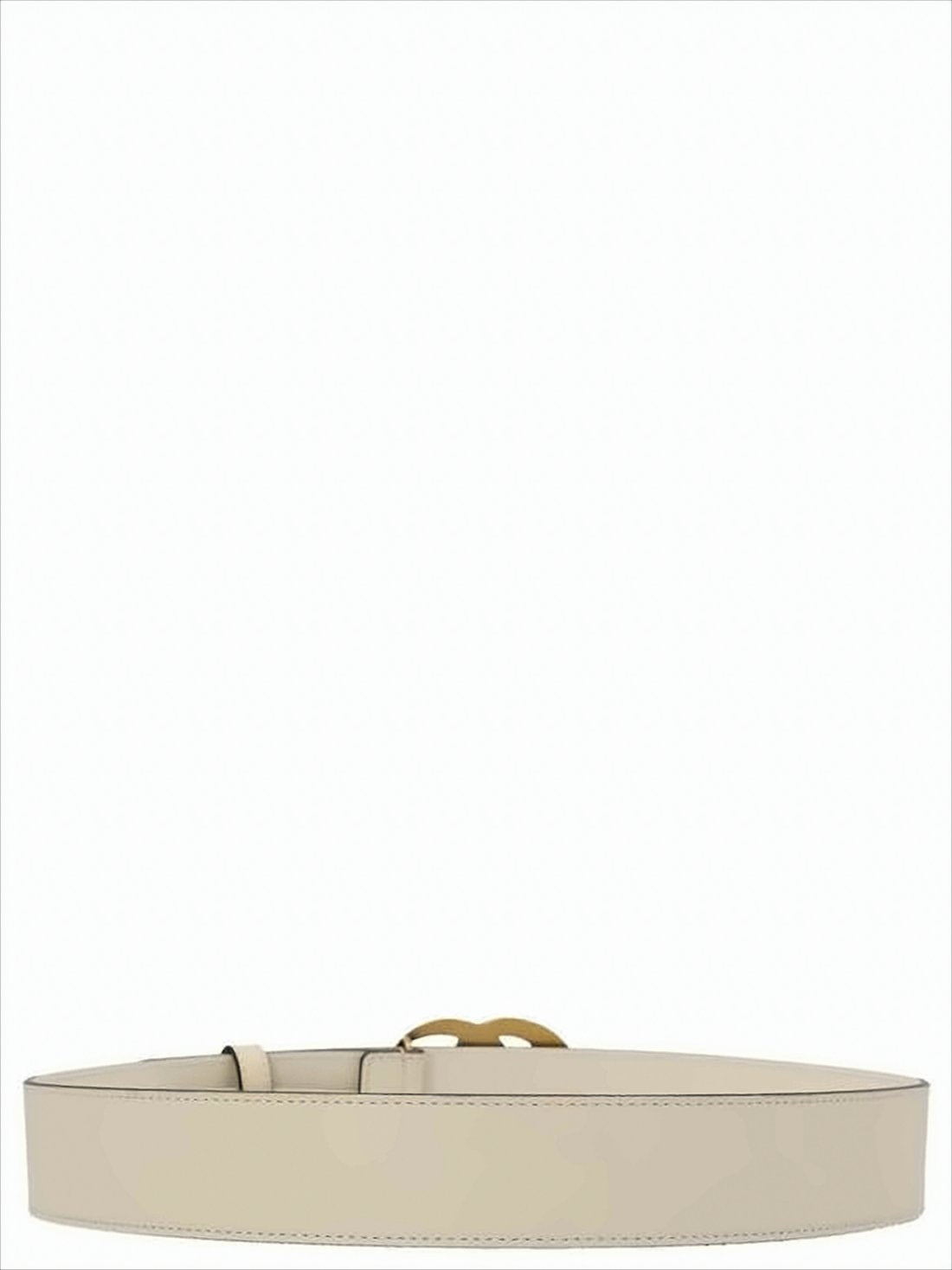 Leather Belt with Vintage Double G Buckle