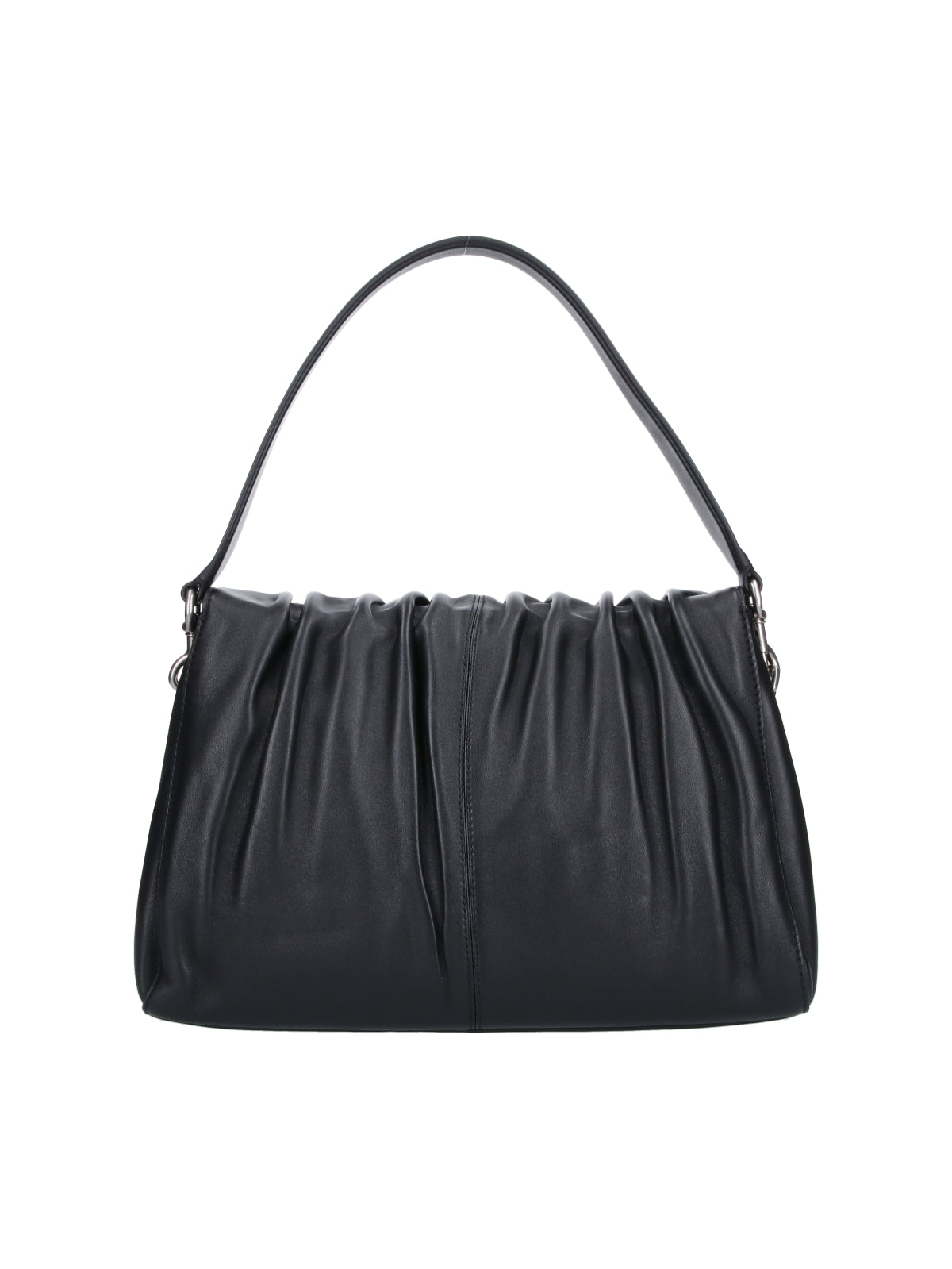 Black The Messenger Gathered Leather Bag