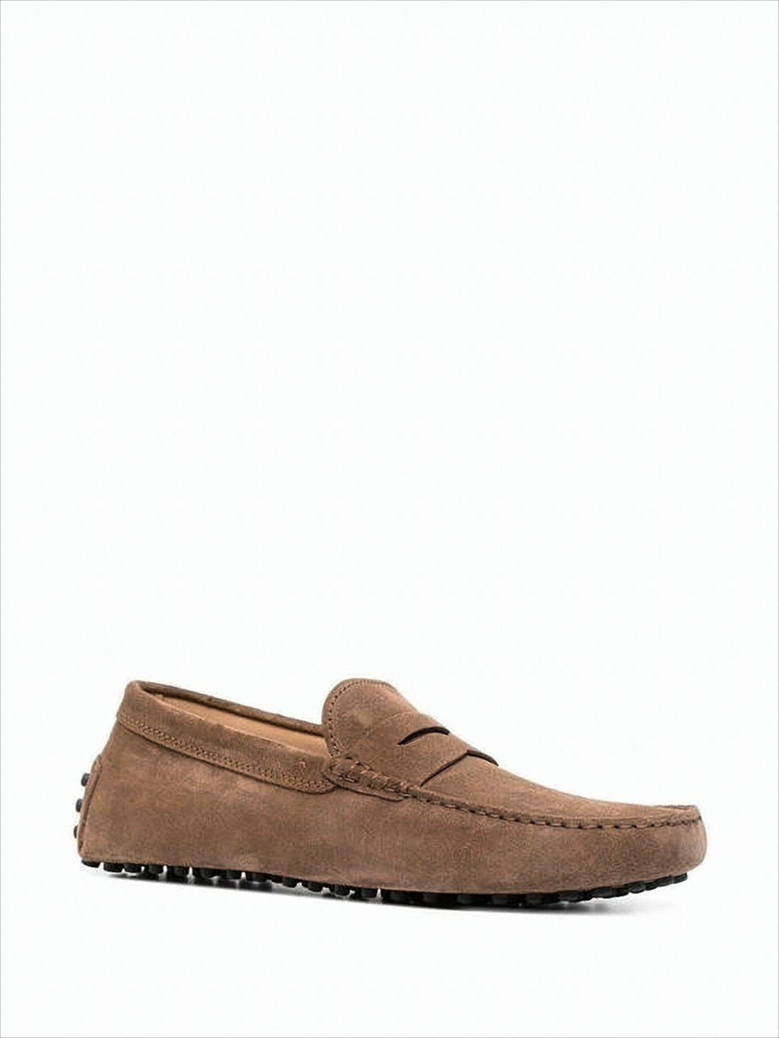 Suede Penny Loafers With Rubber Pebble Sole