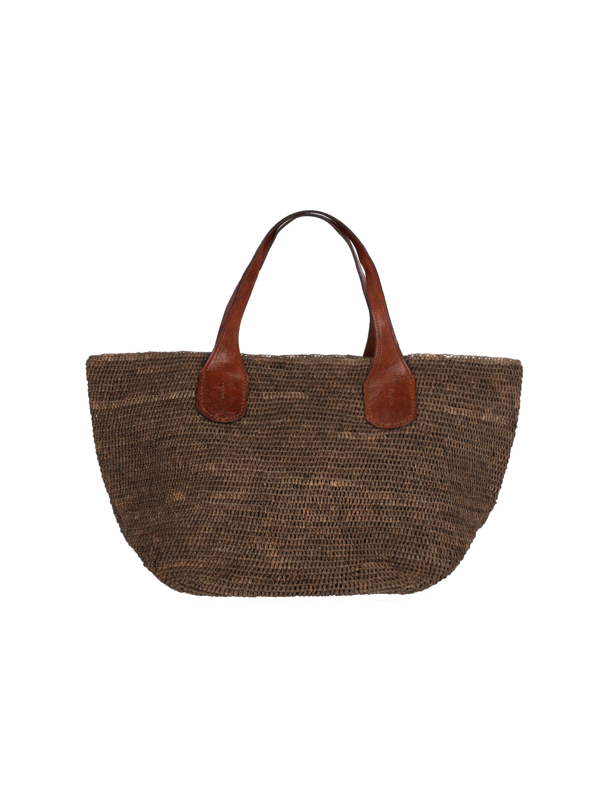 Medium Brown Handbag With Structured Silhouette And Flap Closure