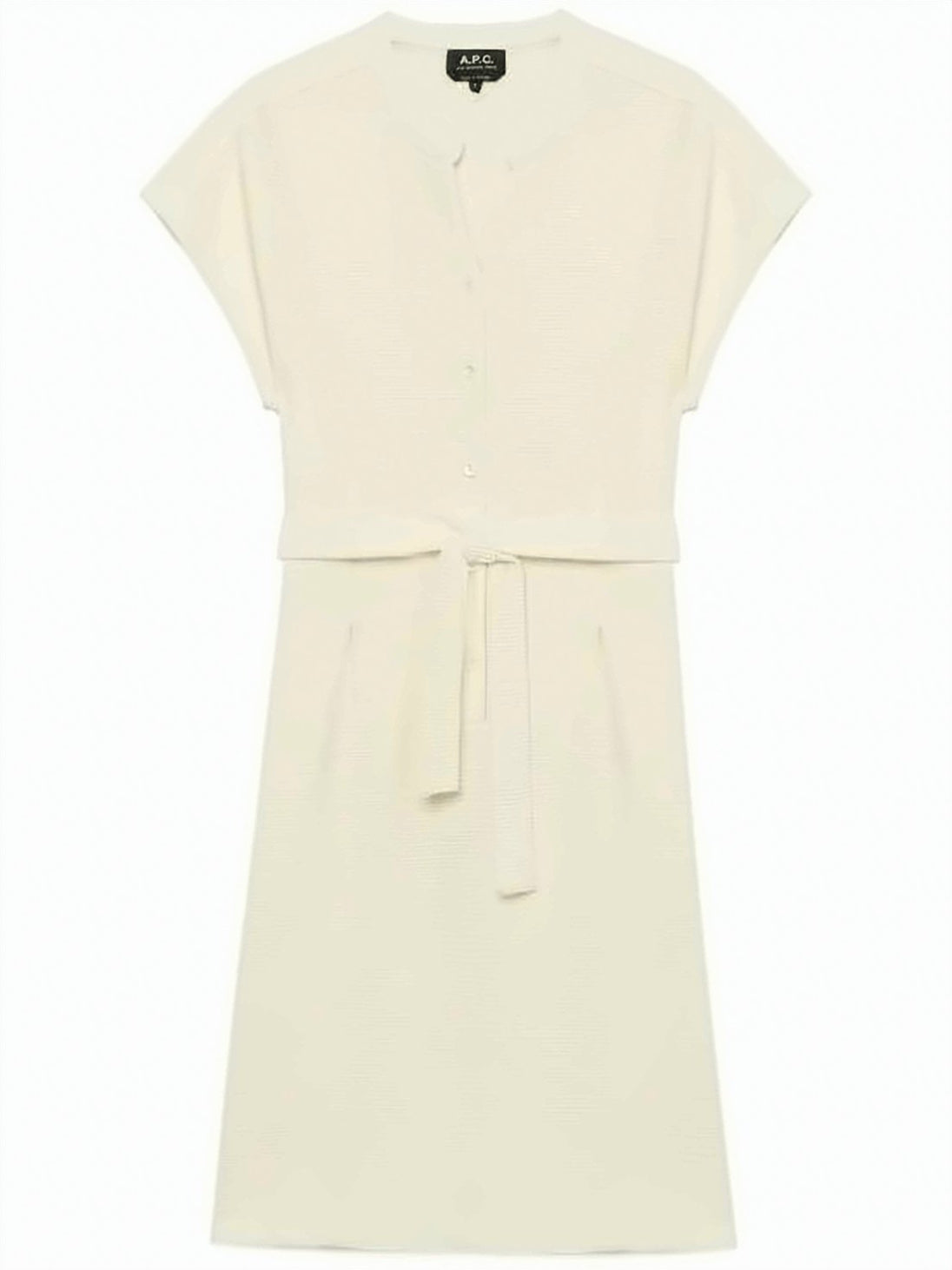 V-Neck Short Dress with Button-Down Front