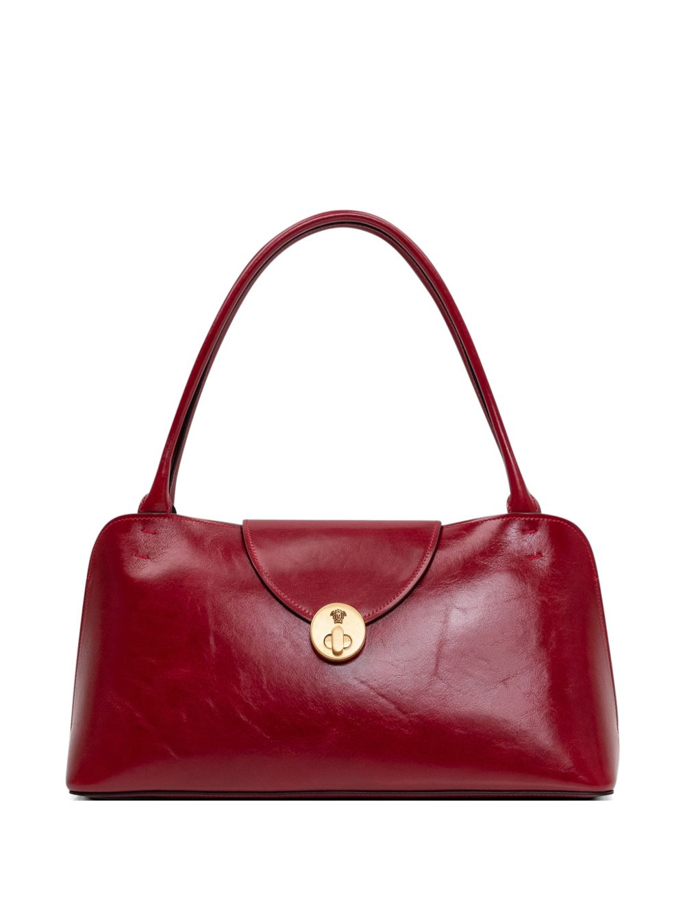 Rectangular Silk And Nylon Handbag With Gold-Tone Clasp