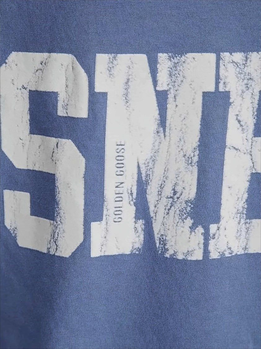 Relaxed Fit Long-Sleeve T-Shirt with Distressed Print