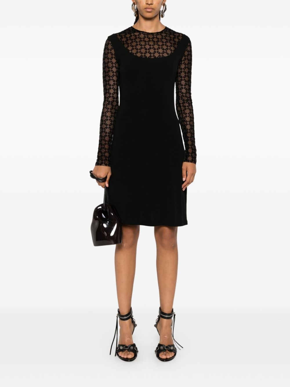 Mid-Length Black Crepe Dress
