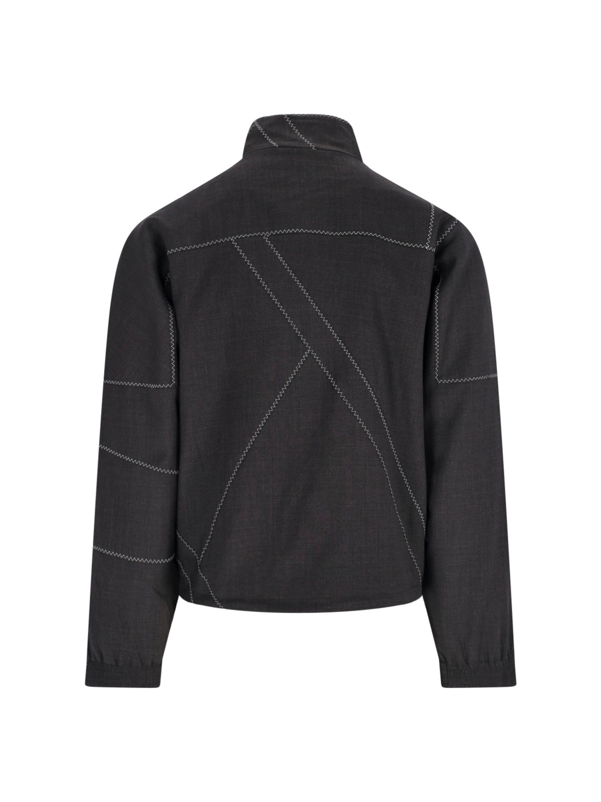 Brown Fosco Textured Wool Zip Jacket
