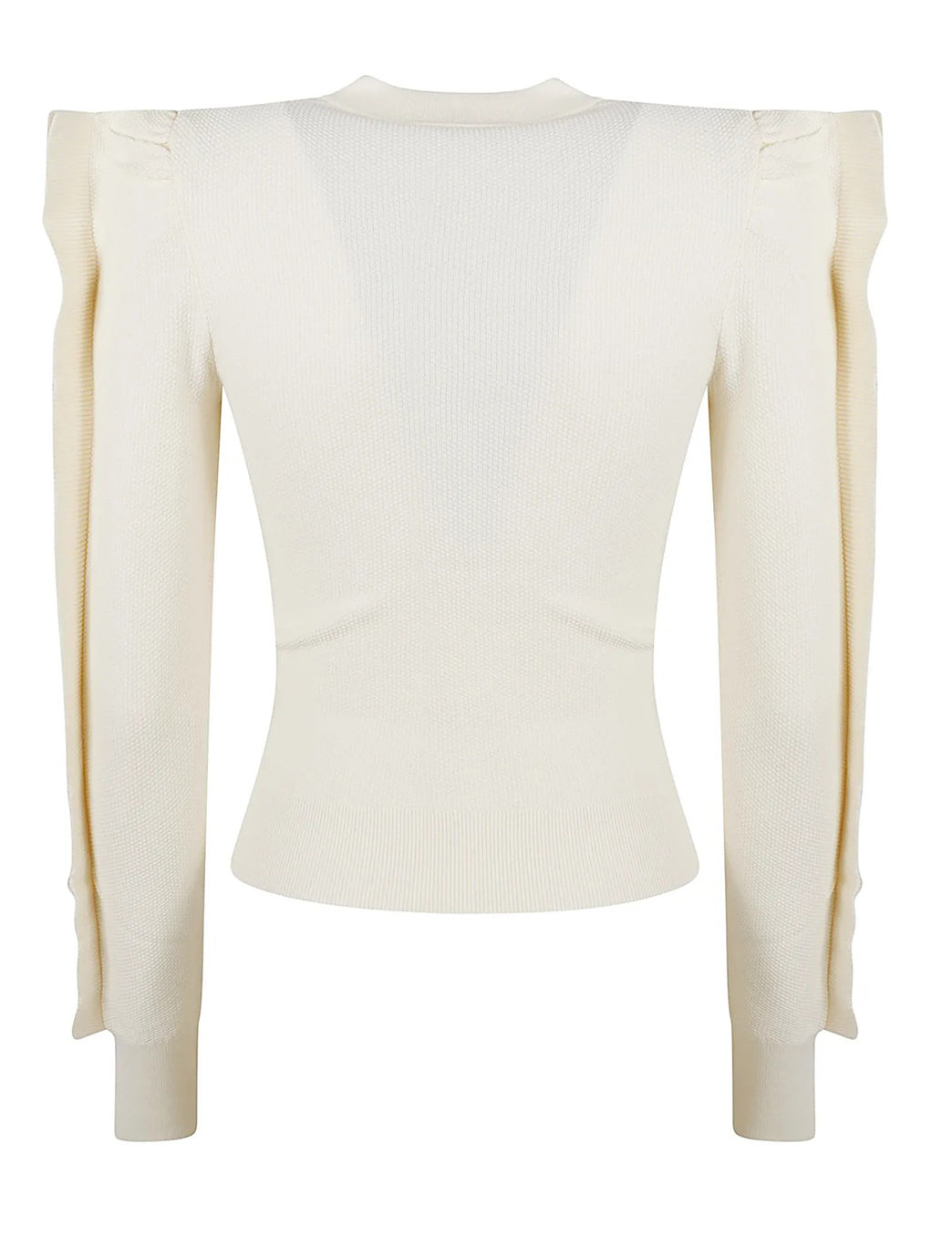 Fitted Ribbed Top with Puffed Sleeves