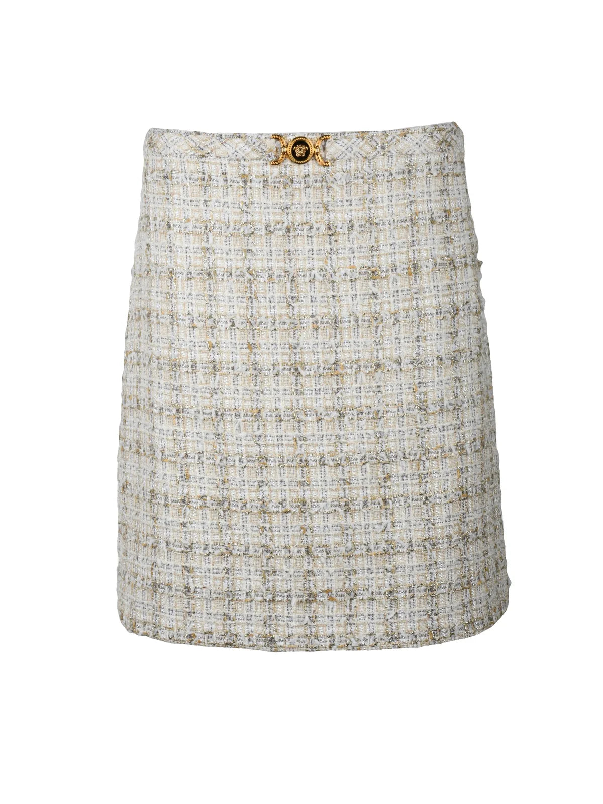 Bouclé Mini Skirt - Beige/Gold