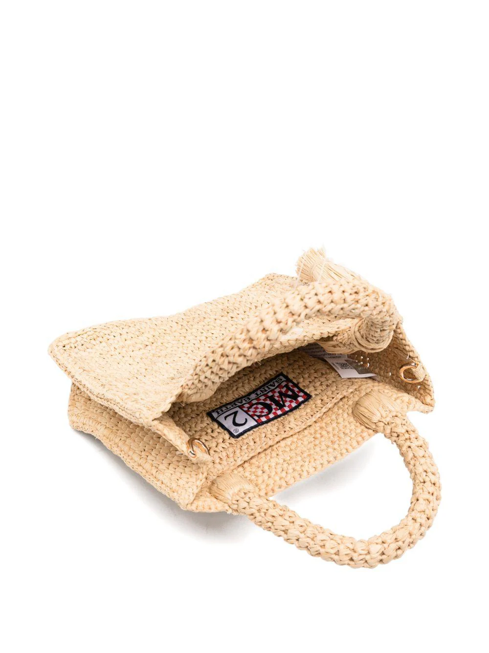Woven Handbag with Rectangular Shape and Braided Design