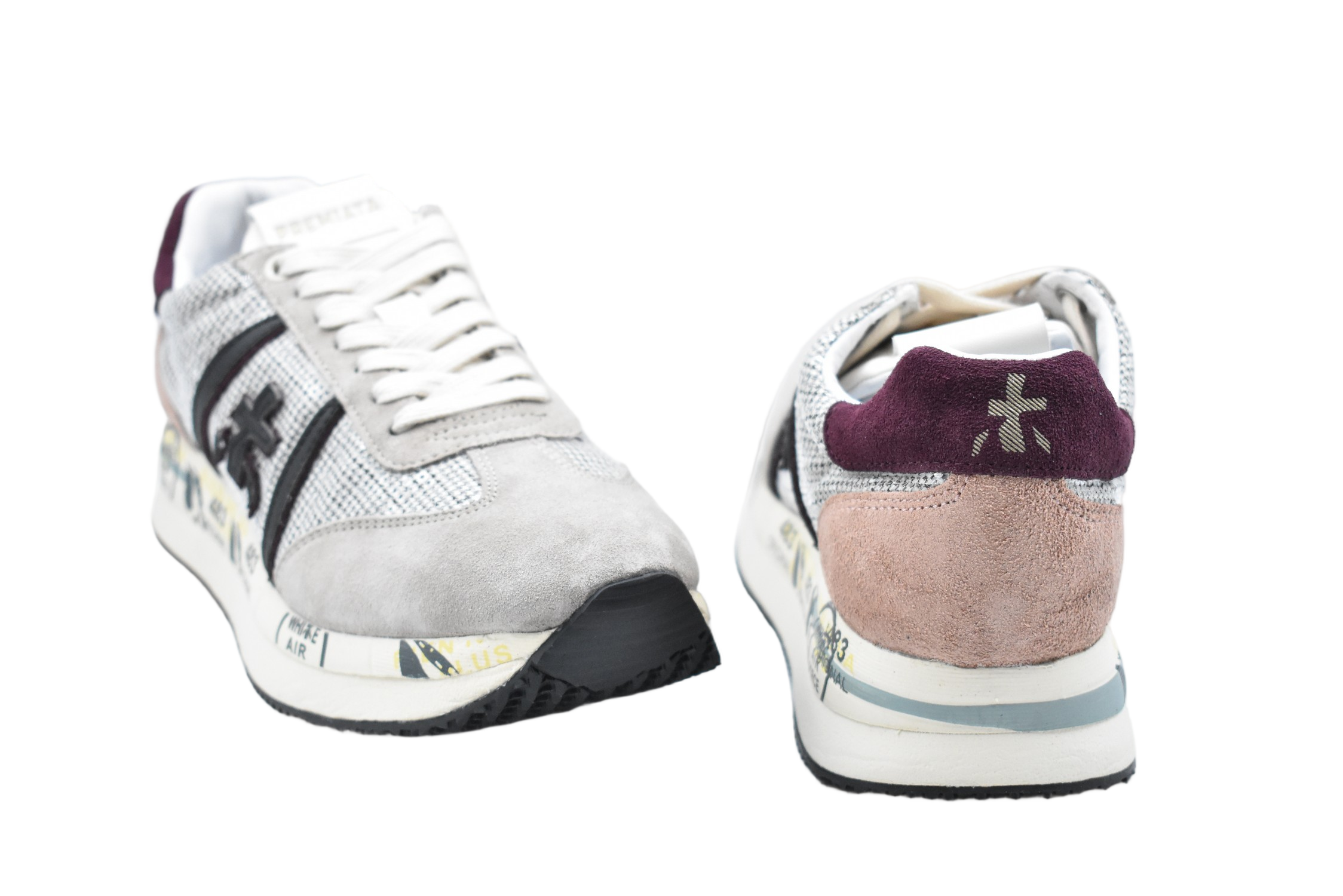 Glittery Grey Sneakers With Padded Collar