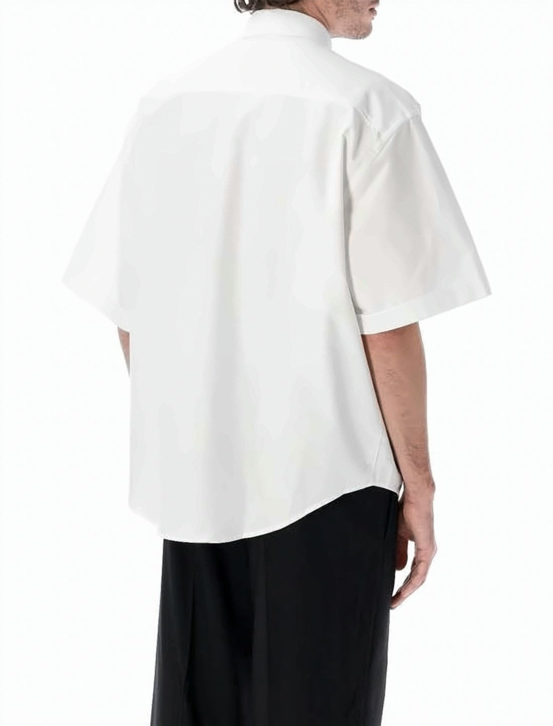 Short-Sleeve Boxy Shirt with Button-Down Collar