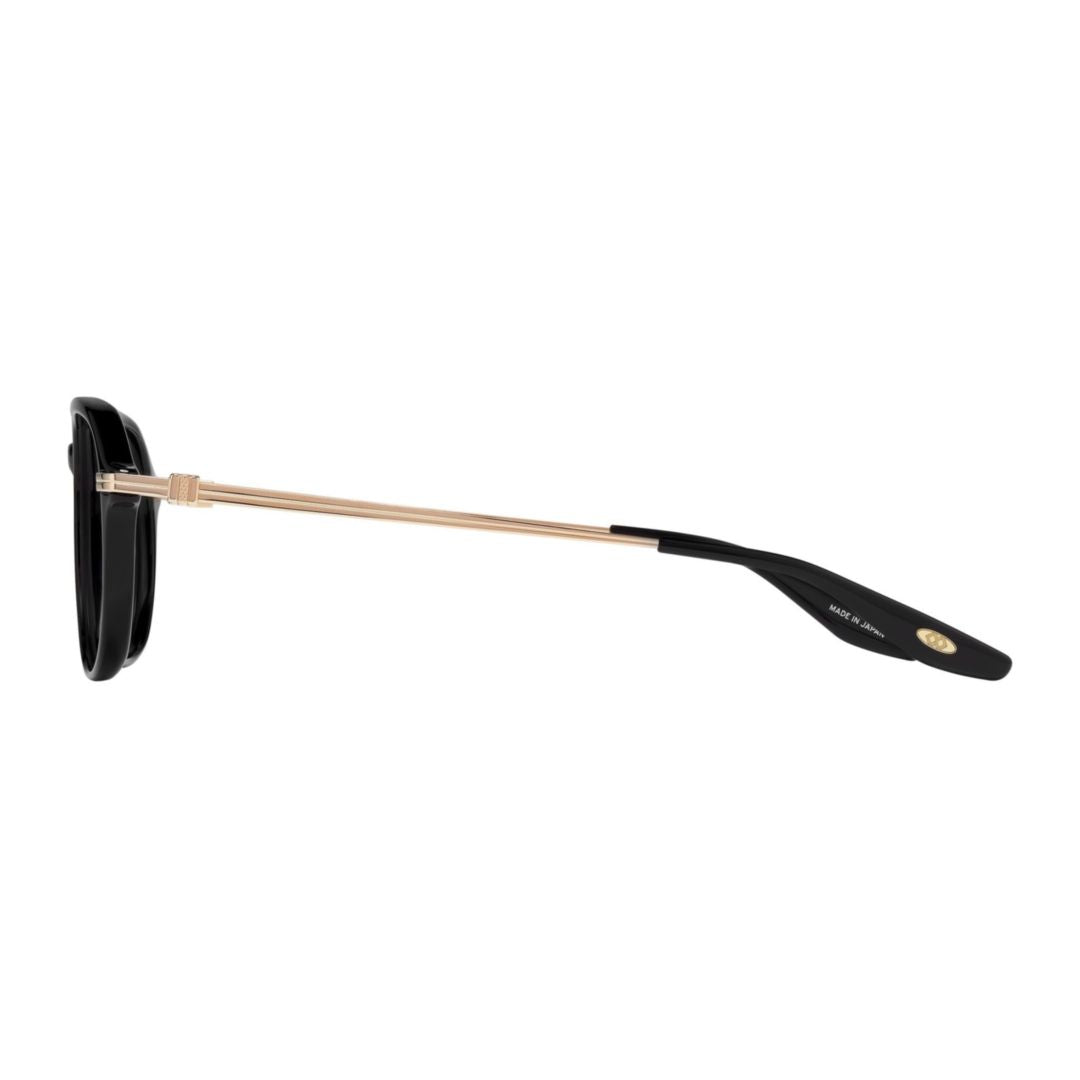 Dunn Aviator-Frame Black Acetate Eyeglasses with Slender Gold Temples