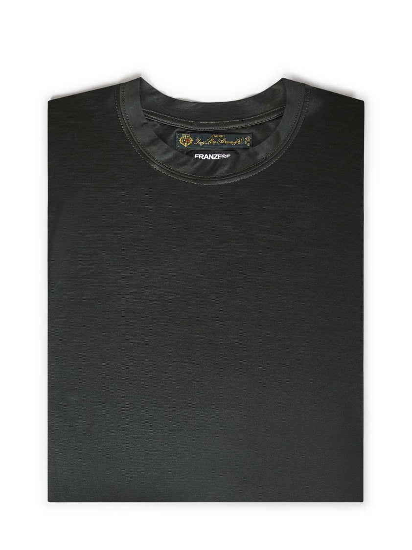 Nuvola Green Soft Jersey T-Shirt With Classic Crew Neck