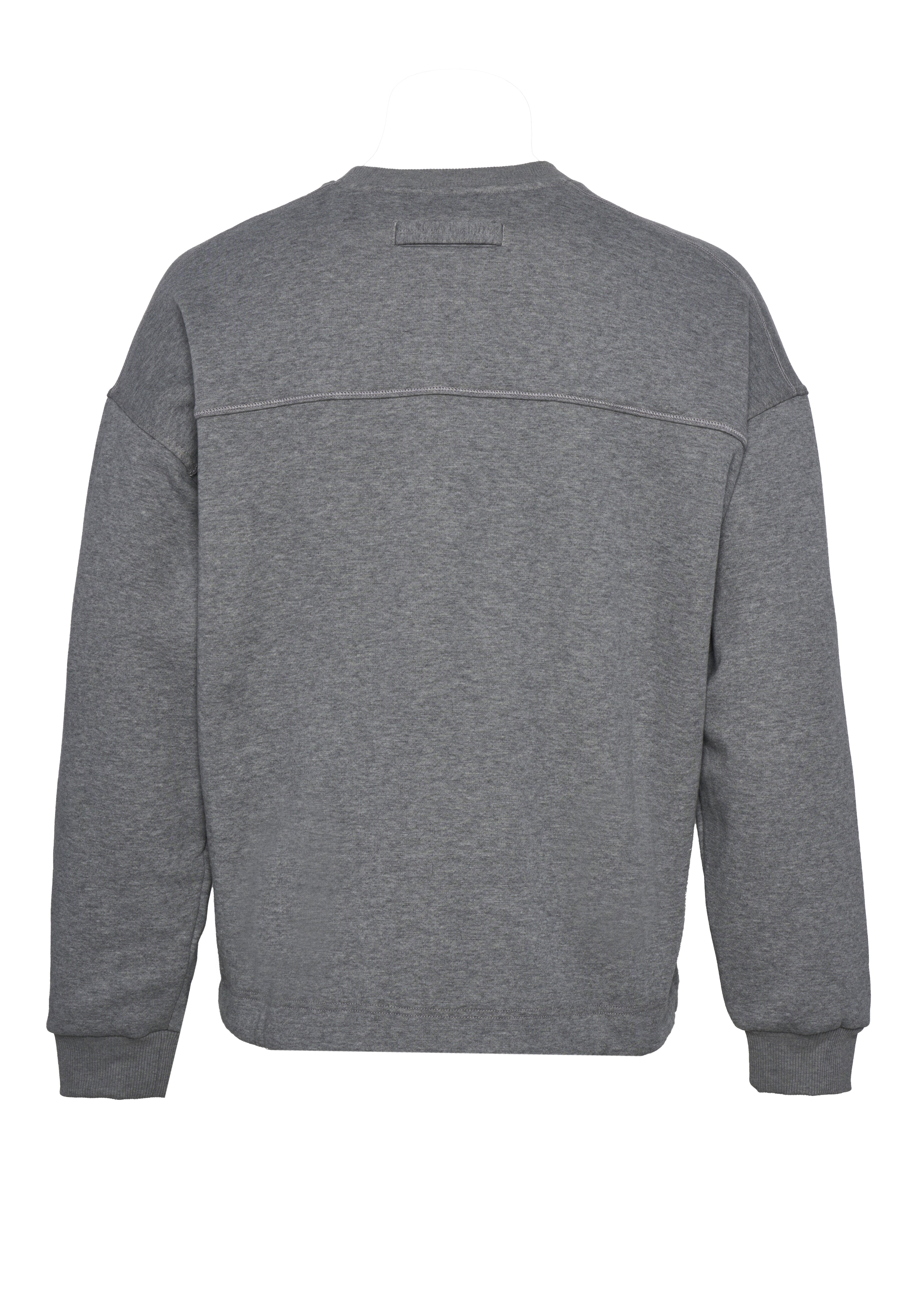 Silken-Blend Grey Sweatshirt With Adjustable Hem