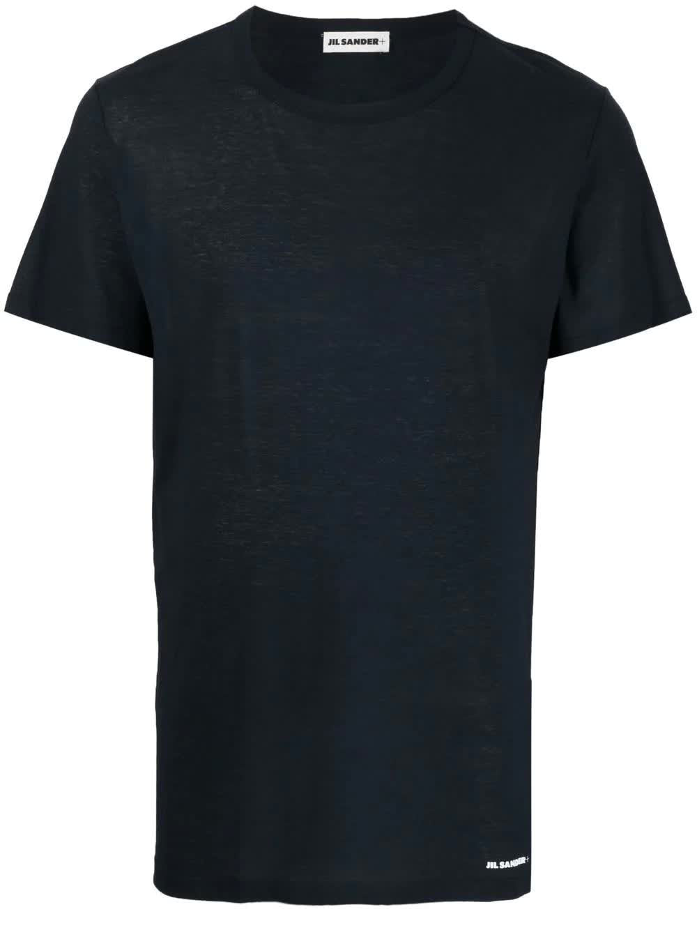Blue Crew Neck Cotton T-Shirt