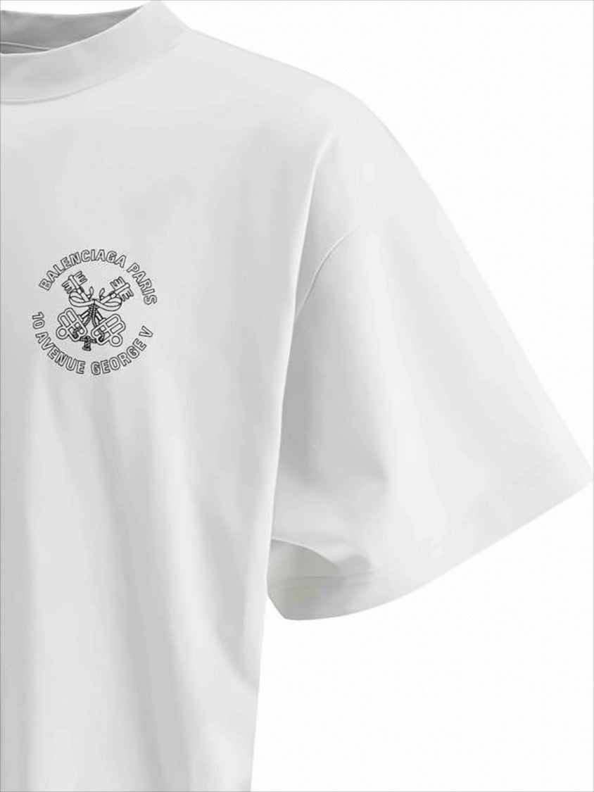 Relaxed-Fit White T-Shirt with Emblems