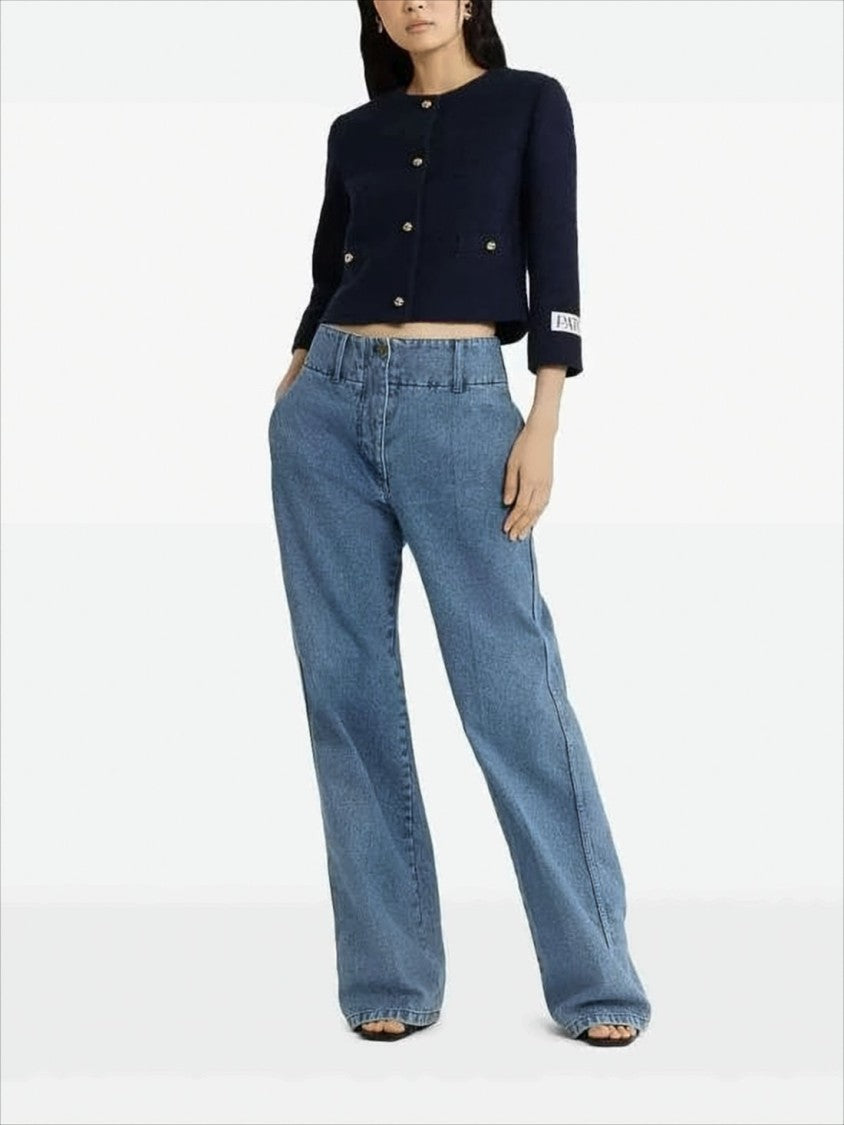 Boxy Cropped Jacket with Textured Fabric