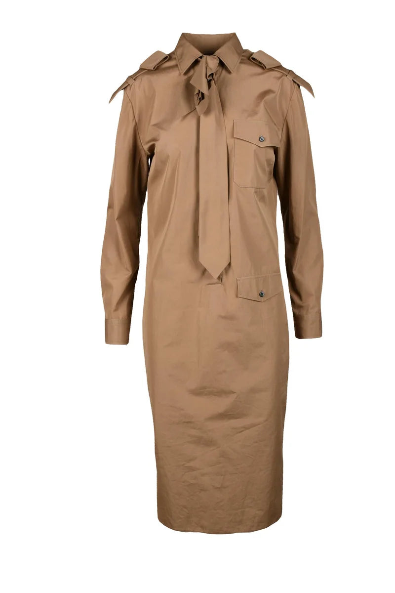 Shirt Dress - Brown