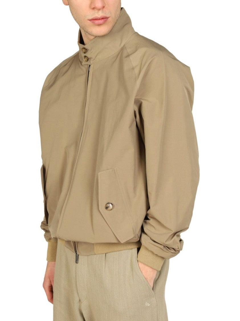 Classic High Collar Bomber Jacket With Flap Pockets