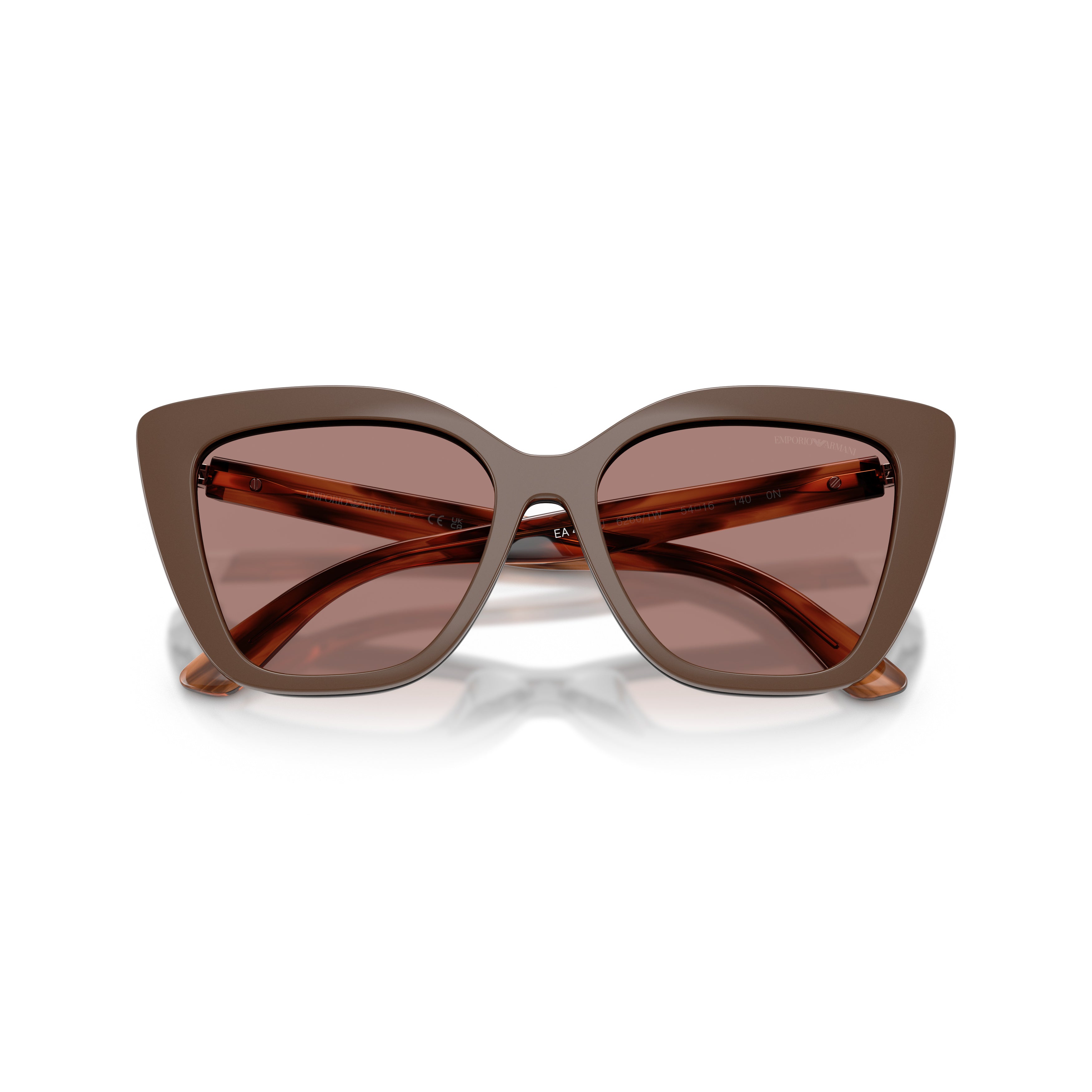 0ea4254u Bold Cat-Eye Sunglasses with Tortoiseshell Temples