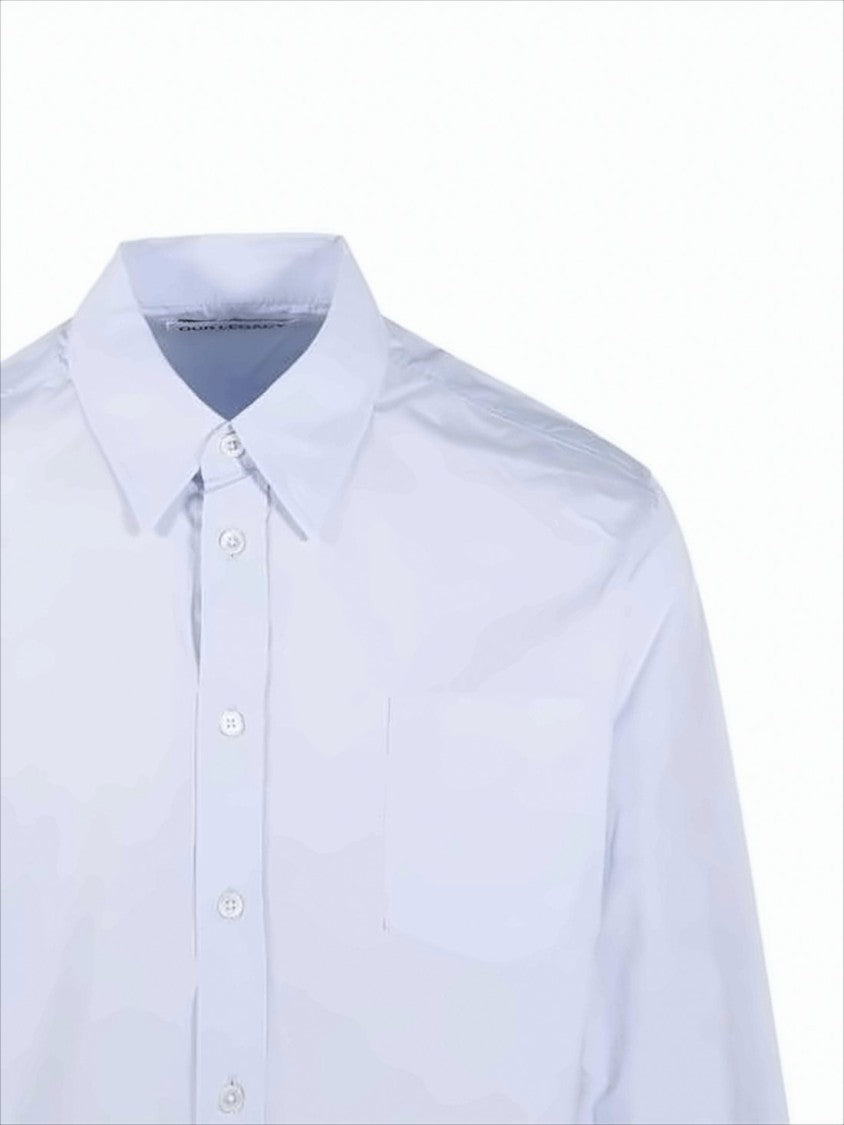 Long-Sleeve Button-Down Shirt with Chest Pocket