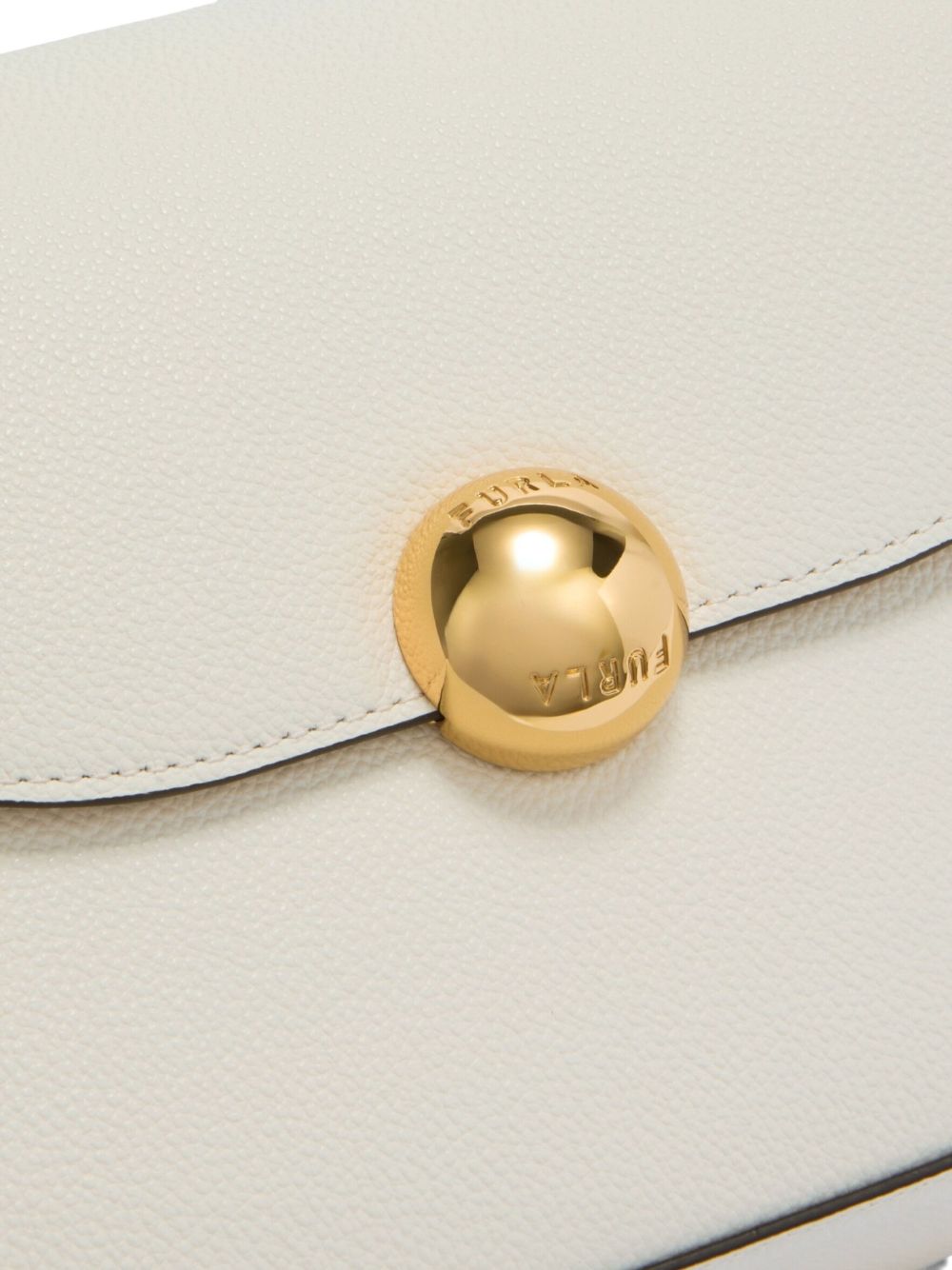 Structured White Leather Moonlight Crossbody Bag