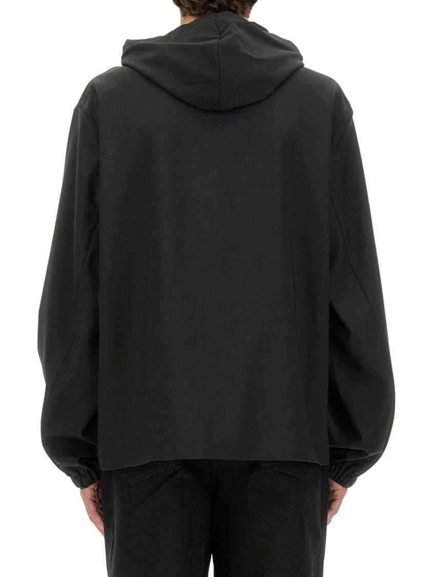 Relaxed-Fit Black Zip Sweatshirt With Hood
