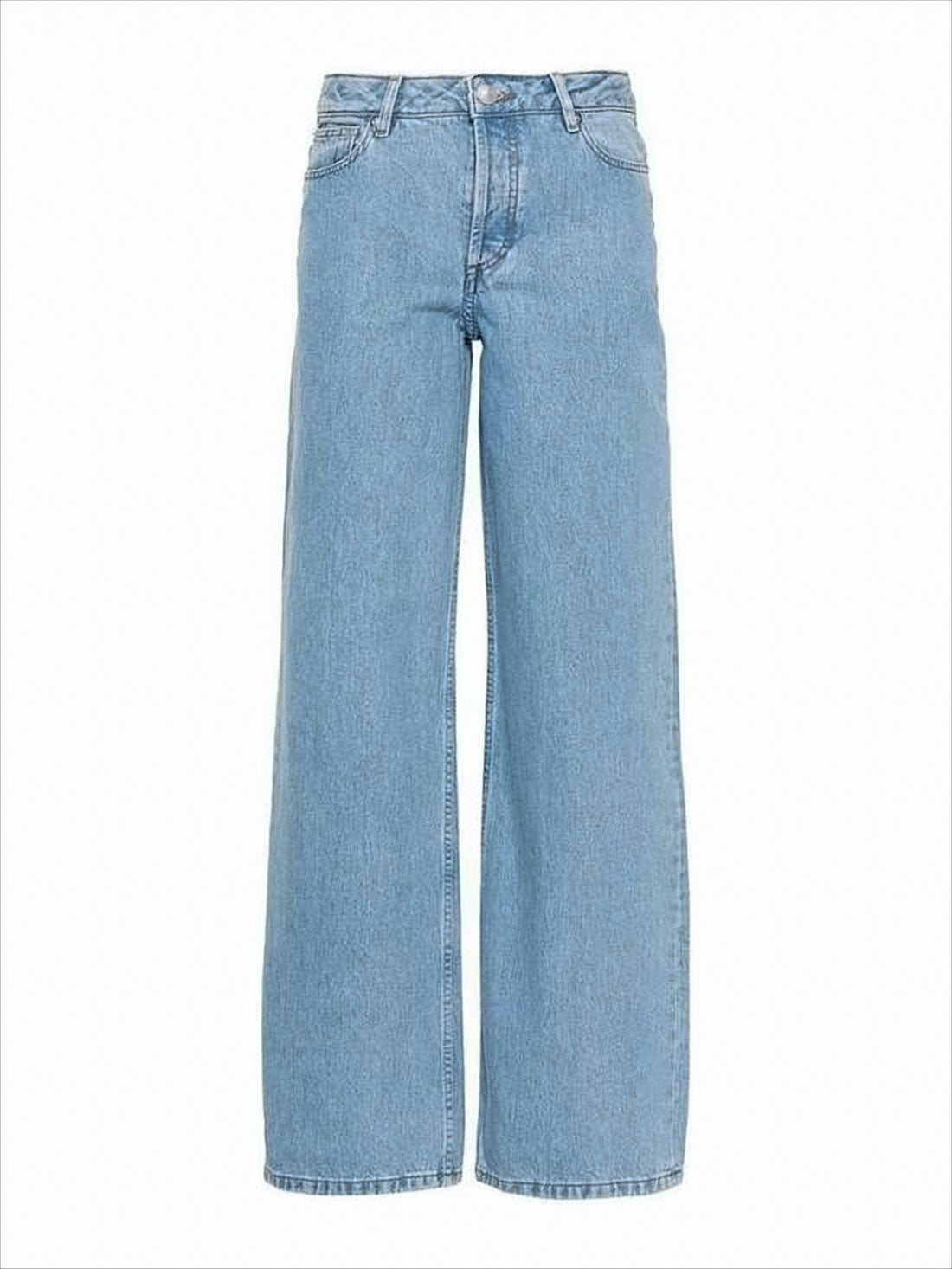 Cropped High-Waist Denim Pants with Classic Five-Pocket Design