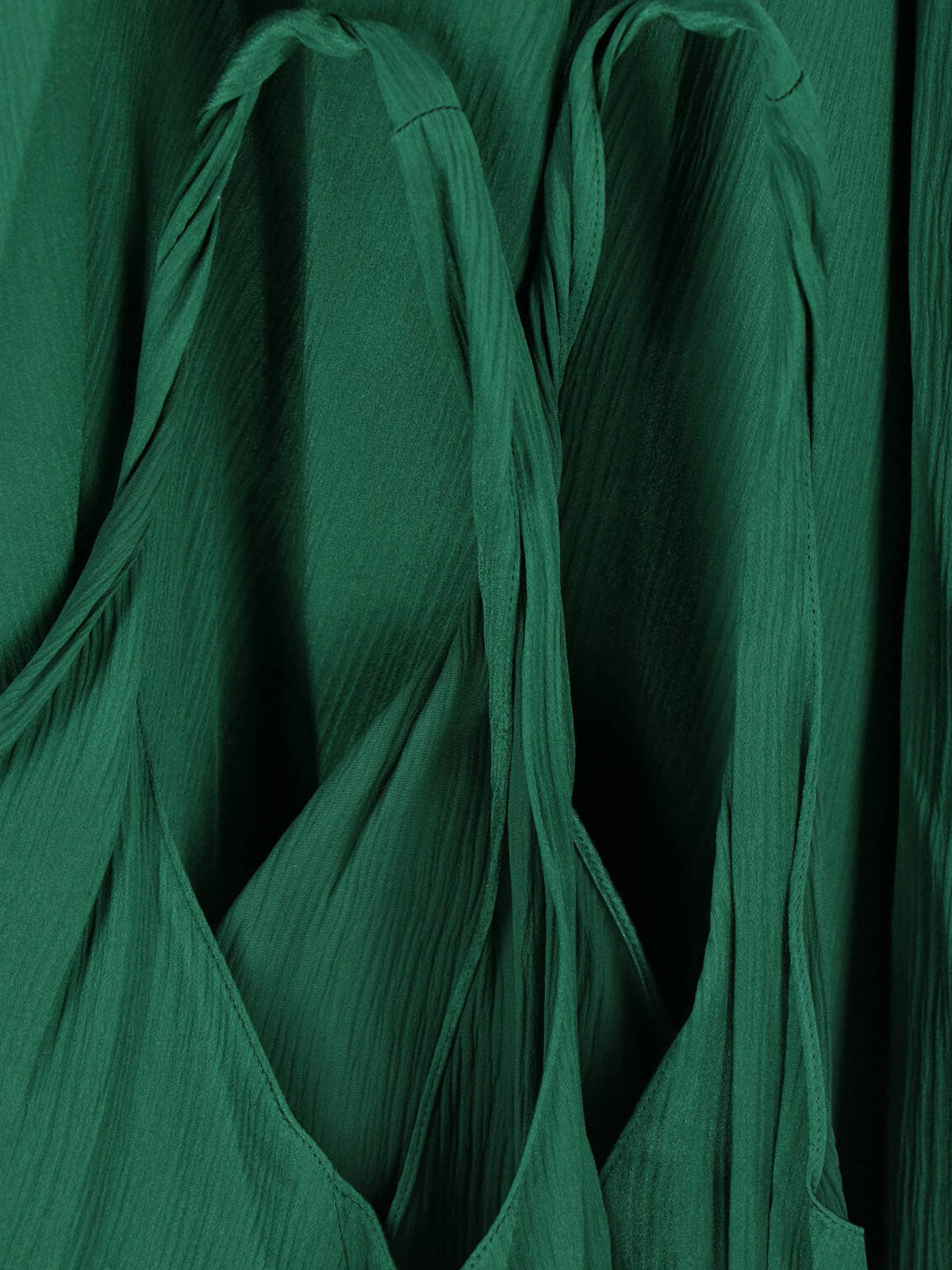 Deep Green Silk Adjustable Knot Dress
